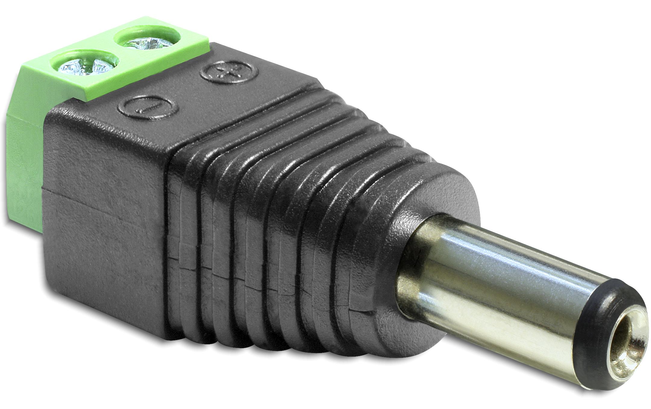 Delock Hohlstecker DC 5.5 x 2.5 mm Stecker > Terminalblock 2 Pin – DC-Adapter von Delock