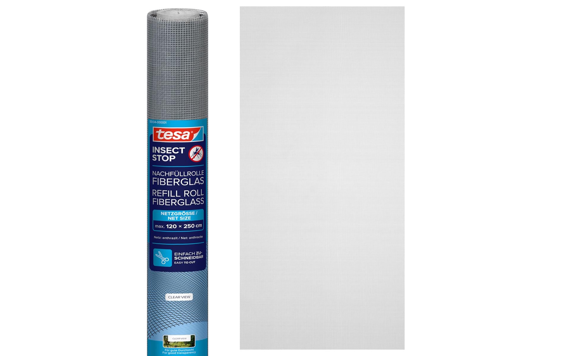 tesa Ersatzgewebe Fiberglasgewebe Anthrazit 1.2 x 2.5 m