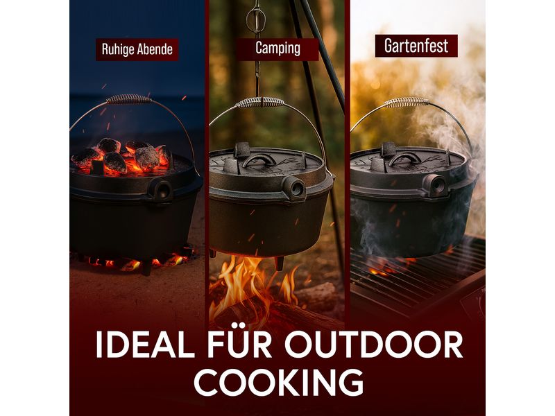 Dutch Oven Set 4,5L mit 2in1 Deckelheber