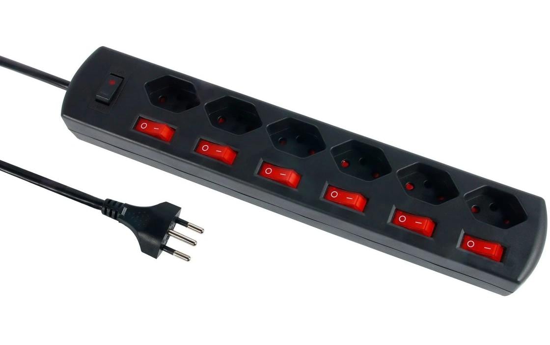 Schönenberger Steckdosenleiste Fixline + Multiswitch 6x T13 – Steckerleiste von Schönenberger