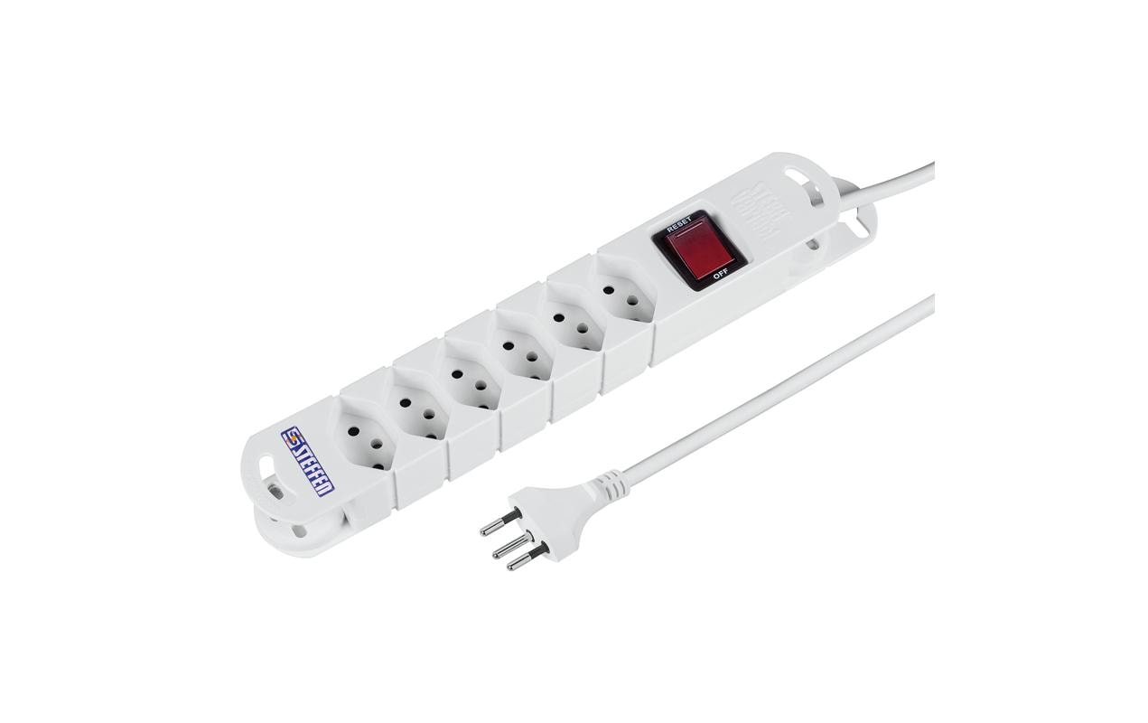 STEFFEN Steckdosenleiste TIDE 6 x T13 3m Weiss – Steckerleiste von STEFFEN
