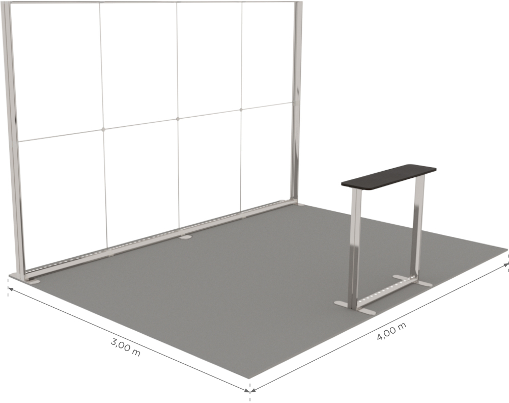 LUMIX Messestand 12 m² Halbinselstand Detailansicht Messeauftritt