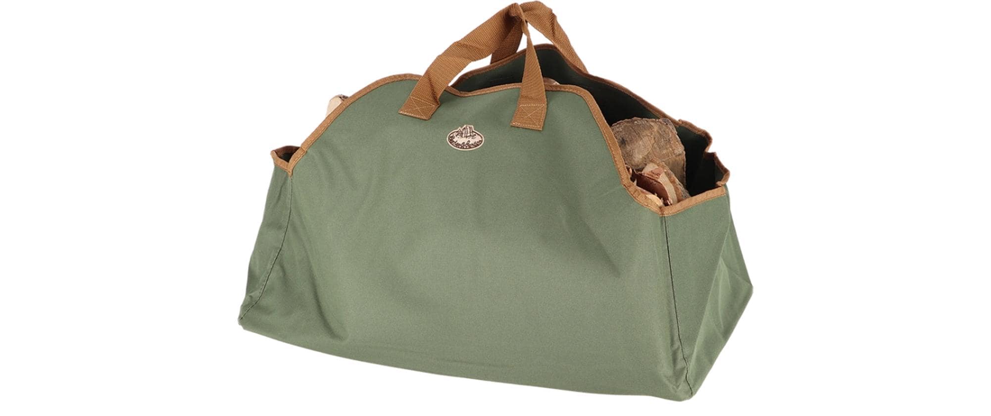 Esschert Design Fireplacebag Segeltuch Grün Braun