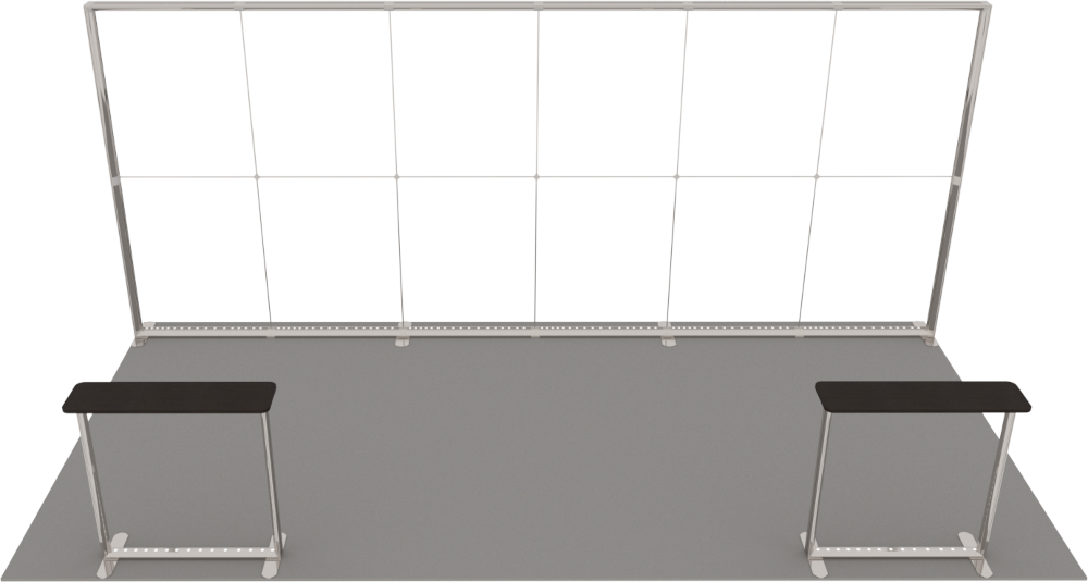 LUMIX Messestand 18 m² Halbinselstand 6x3 Meter 3D-Ansicht modulares System