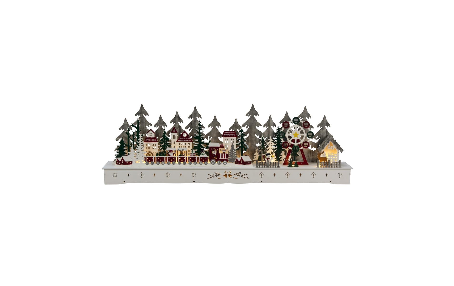 Konstsmide LED Holzsilhouette Dorf 25 cm x 78 cm