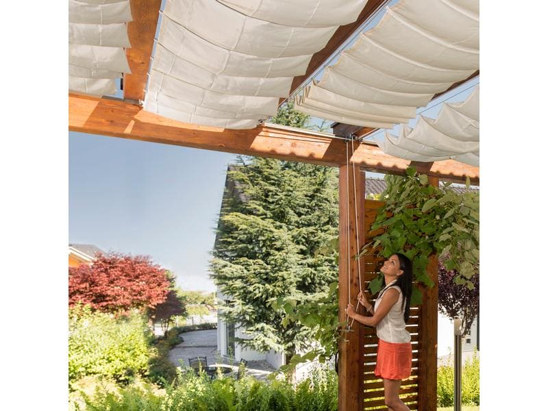 Sonnensegel-Pergola-Komplett-Set creme