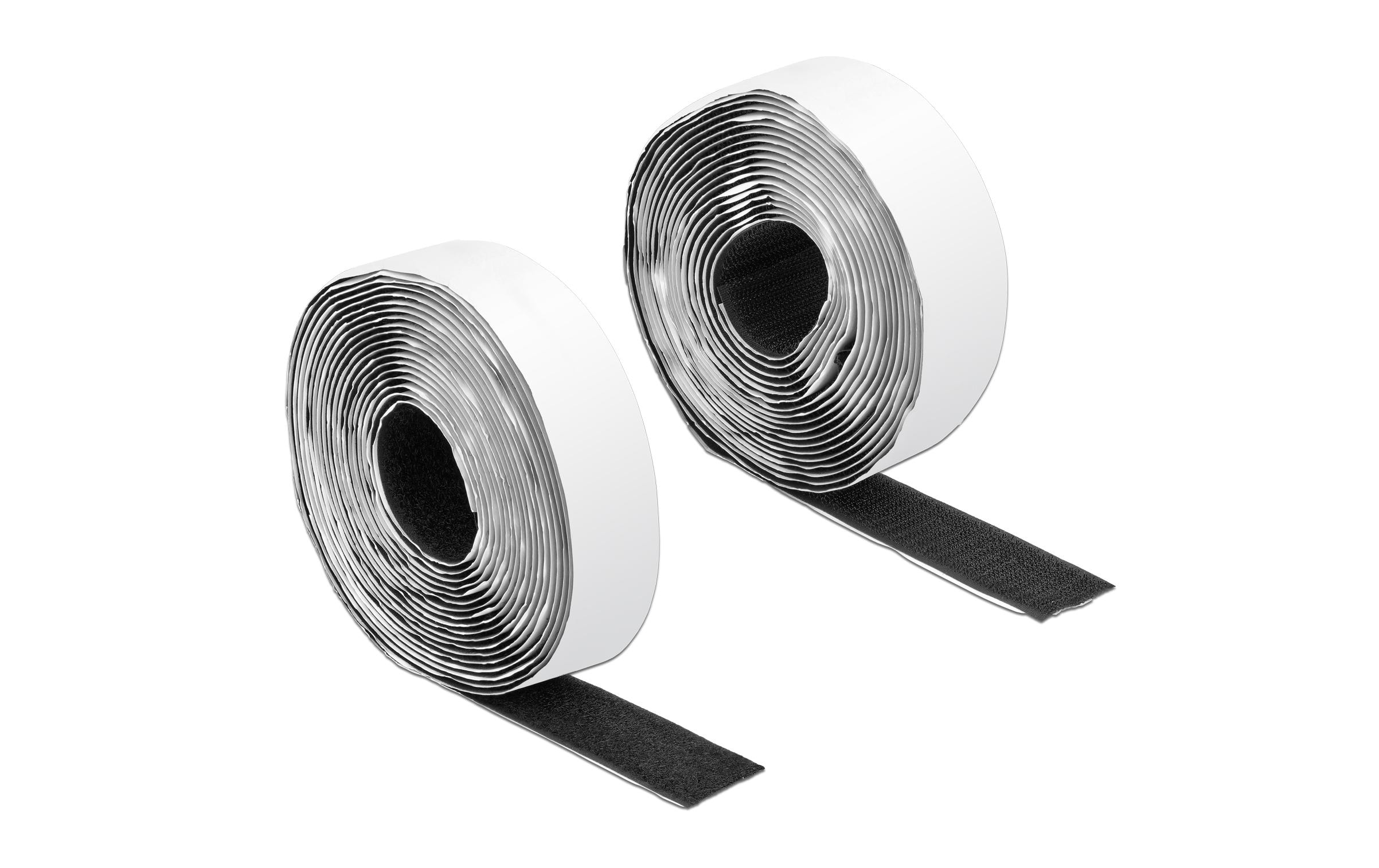Delock Klettband-Rolle 5m x 25 mm Haft und Flauschband Schwarz – Klettband-Rolle von Delock