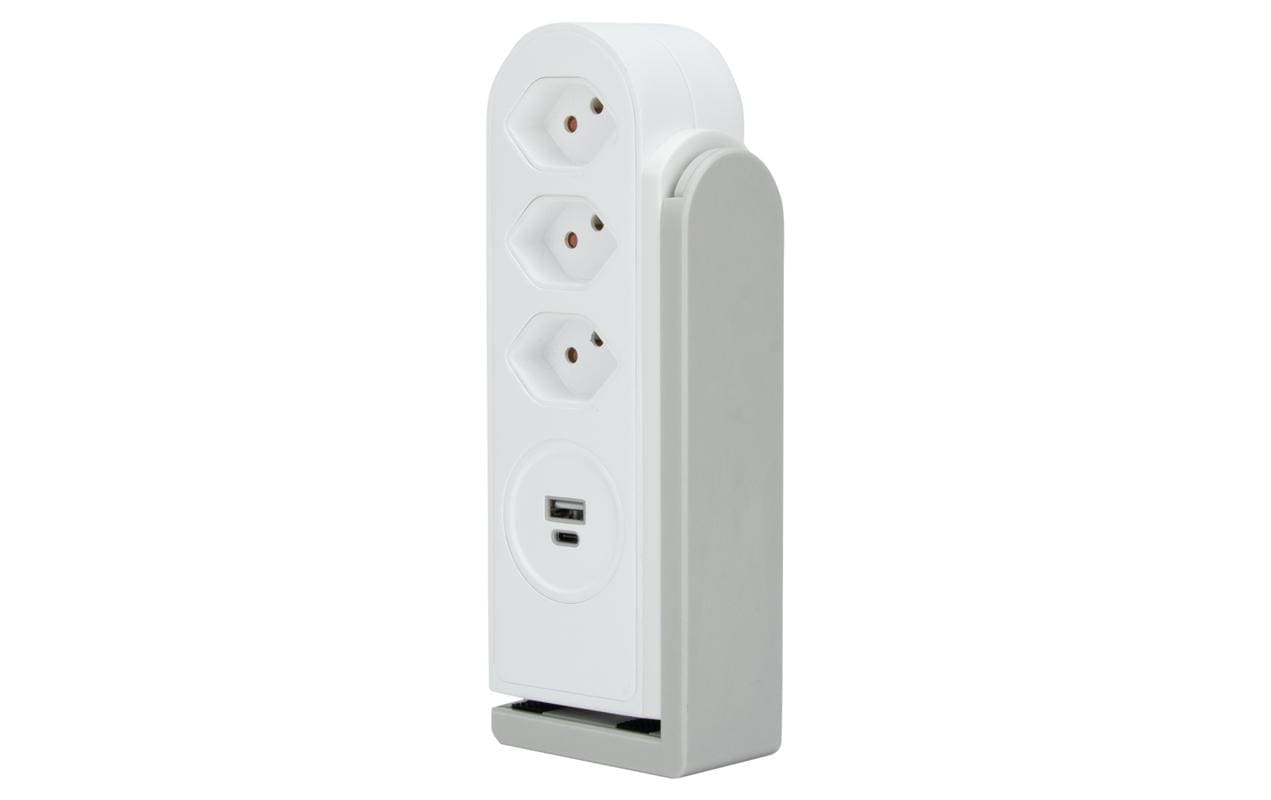 STEFFEN Tischsteckdosenleiste Clamp 3x T13, USB-A+C, Weiss – Tischsteckdosenleiste von STEFFEN
