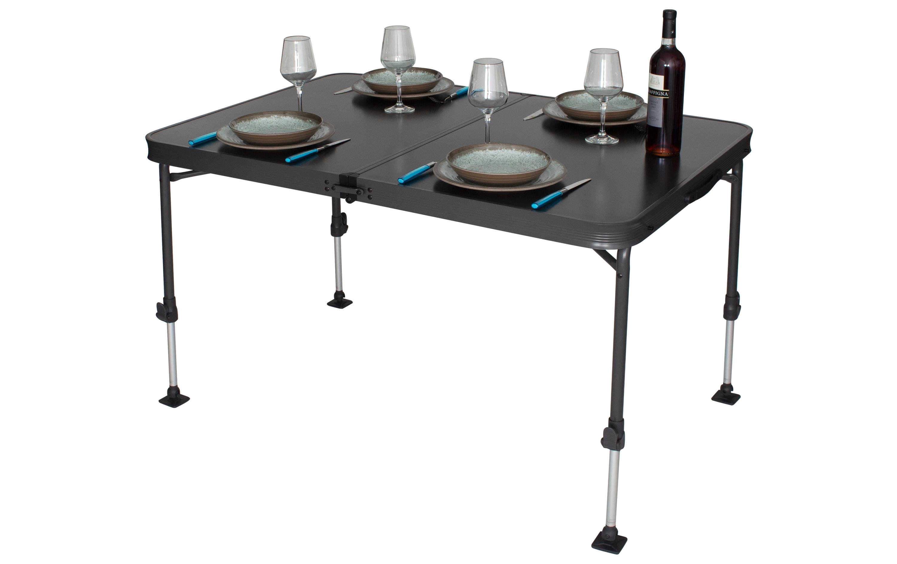 Revel Klapptisch – Eurotrail Campingtisch 115 × 70 cm, Platte aus Aluminium-Kunststoff