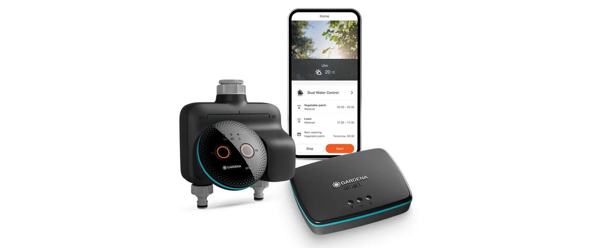 GARDENA Smart dual Wassersteuerungsset – Bewässerungszubehör für die Gartenbewässerung