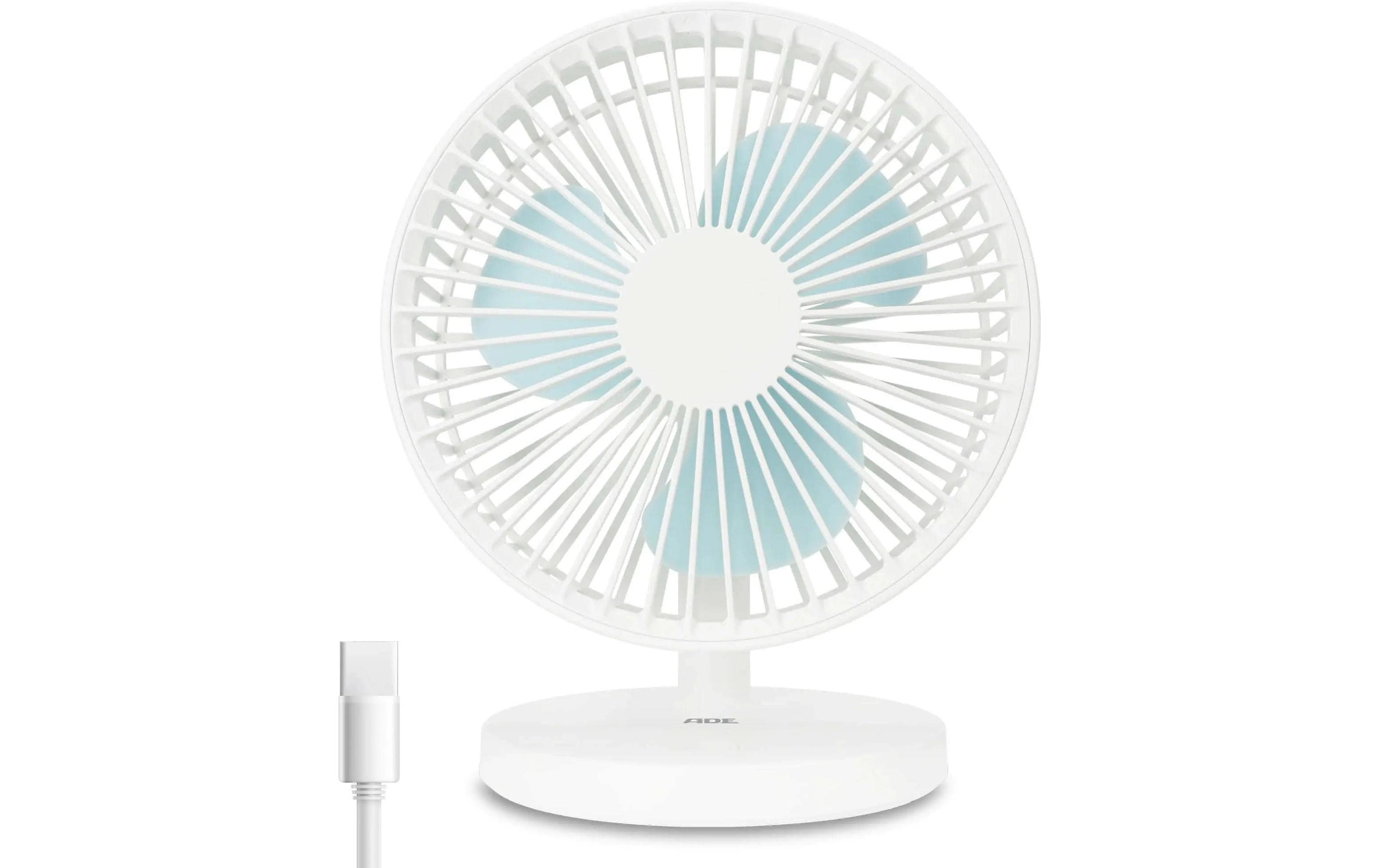 ADE Tischventilator kabellos Weiss
