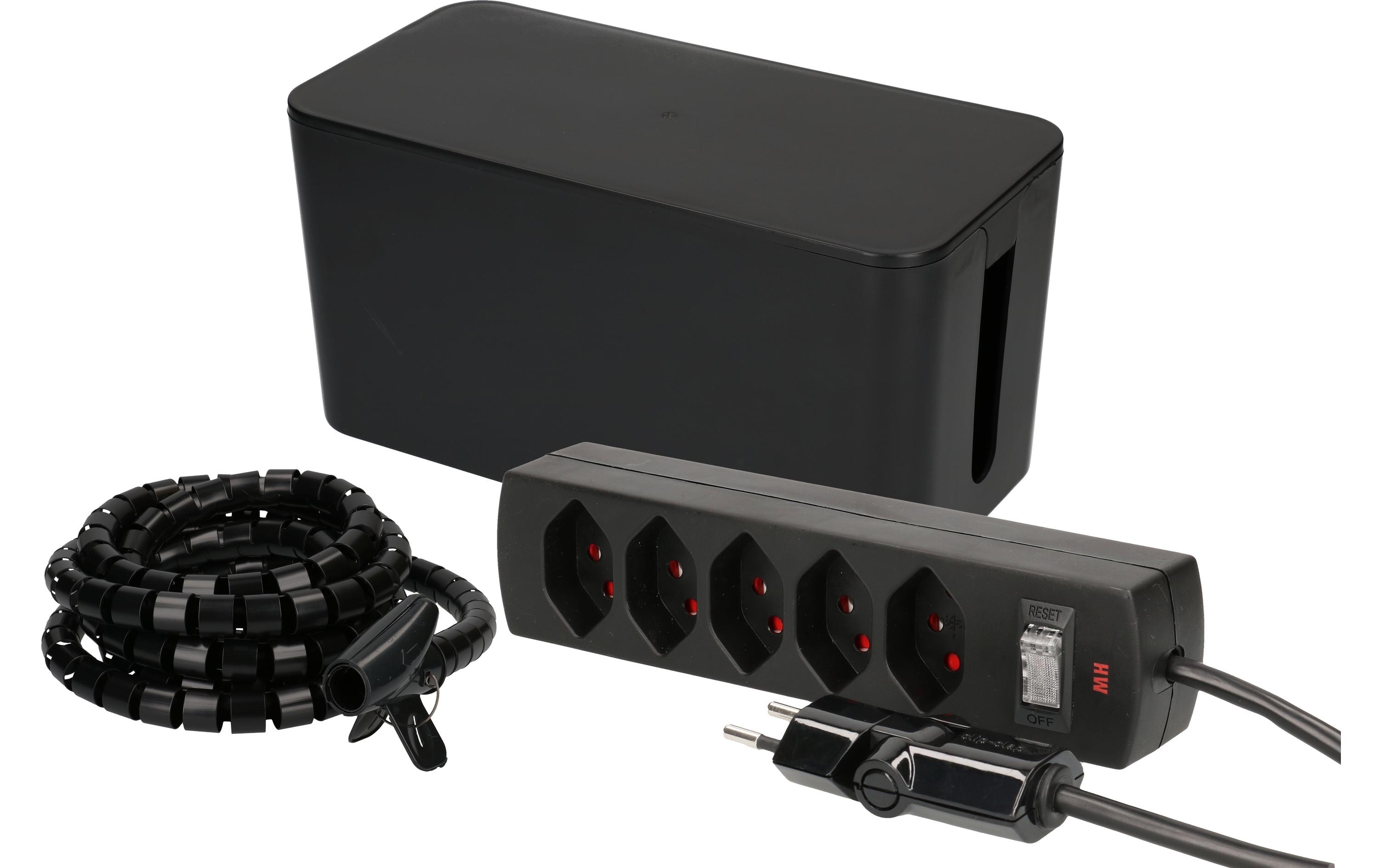 Max Hauri Kabelbox mit Steckerleiste 5x T13 Schwarz – Kabelbox von Max Hauri