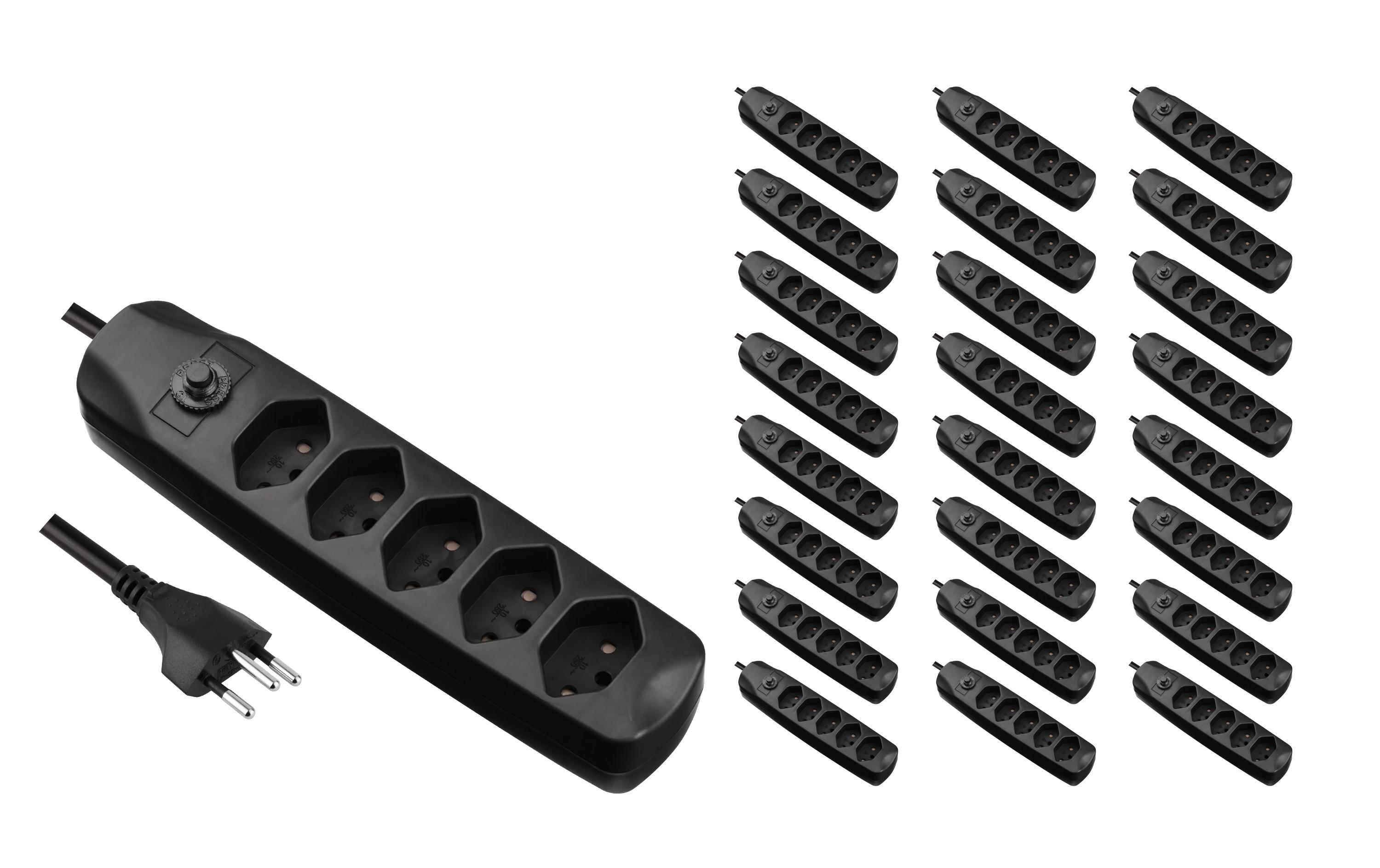 FURBER.power Steckdosenleiste mit Überlastschutz 5x T13, 25 Stück – Steckerleiste von FURBER.power