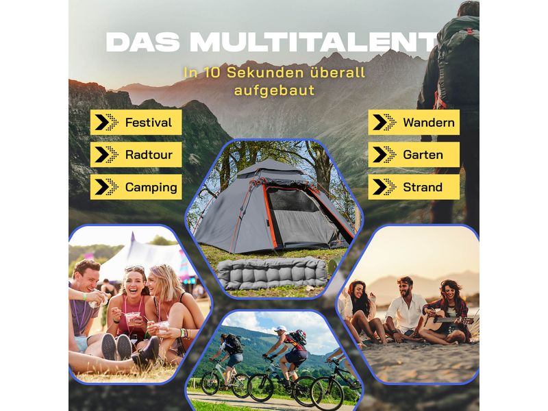 Where Tomorrow 3 Personen Kuppelzelt Grau