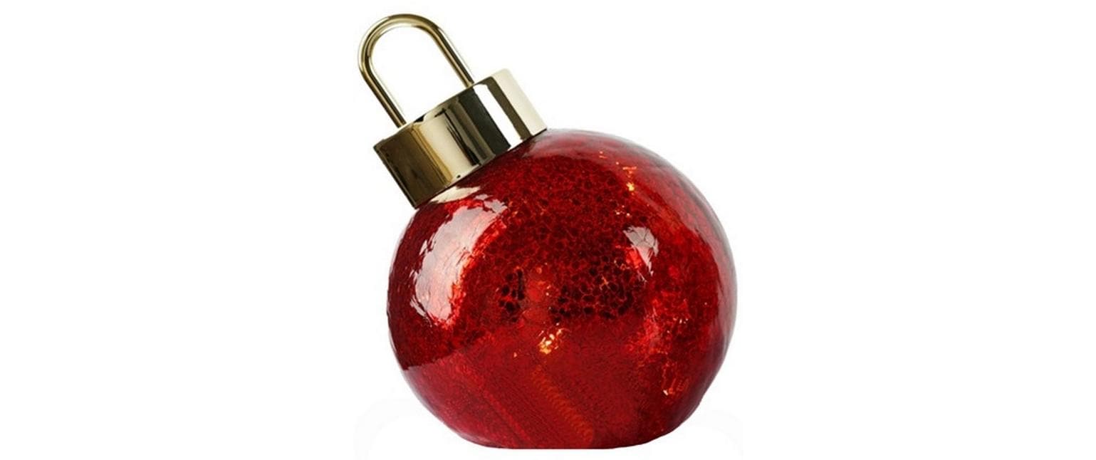 Dameco LED Glas Kugel rot zum AufstellenKugel D:12 cm