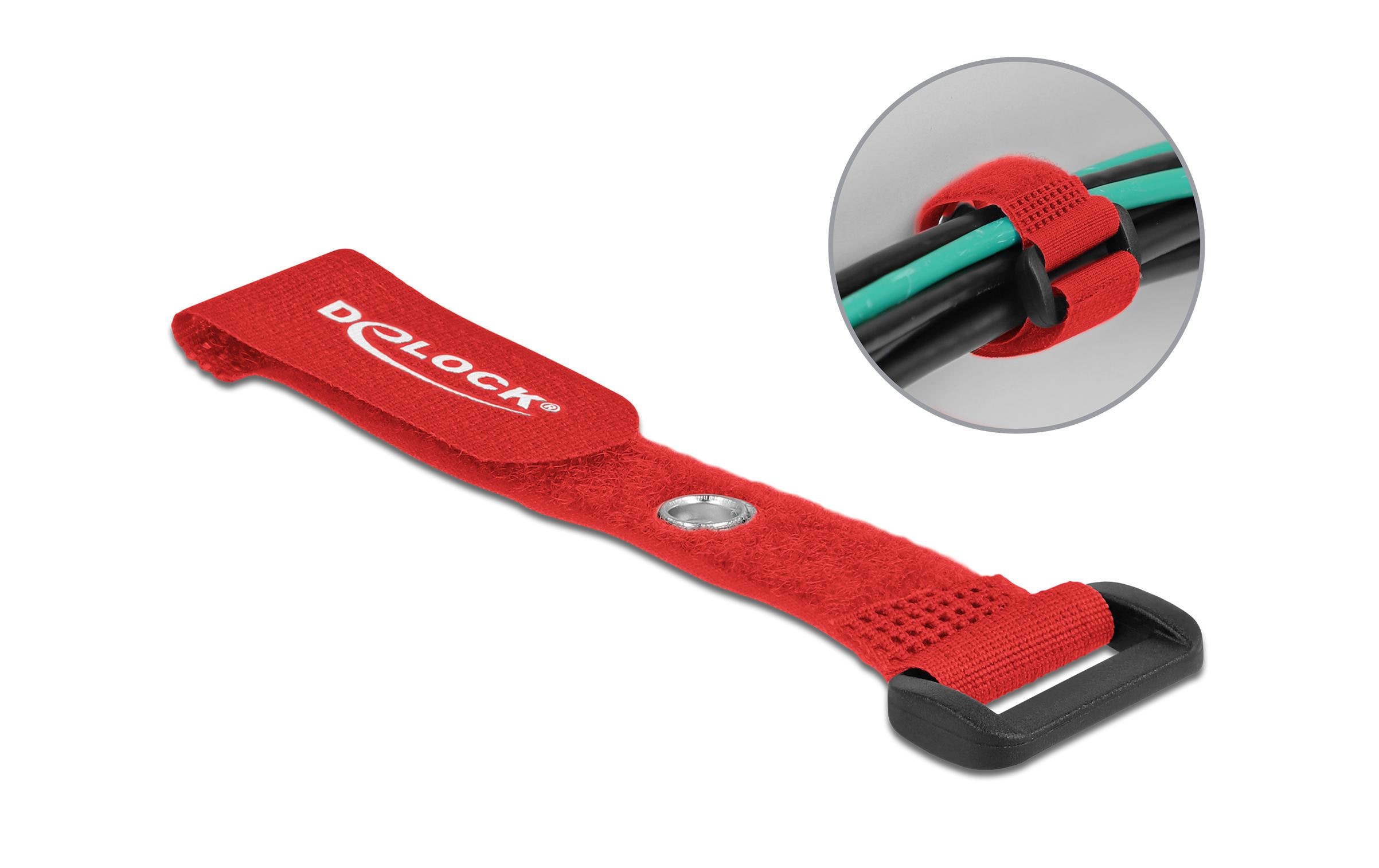 Delock Klettkabelbinder Rot 150 mm x 20 mm 5 Stück – Klettkabelbinder von Delock