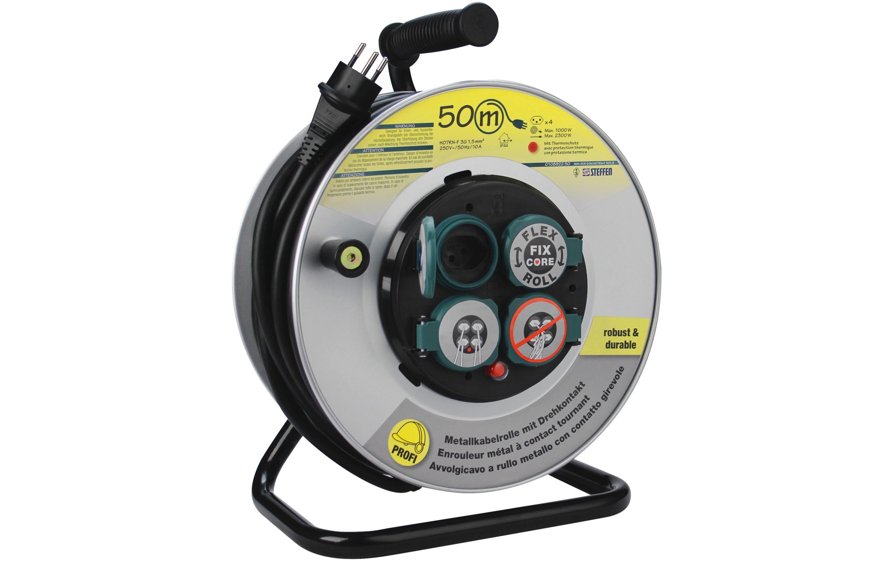 STEFFEN Kabelrolle PowerRoll FixCore 50 m GDv – Kabelrolle von STEFFEN