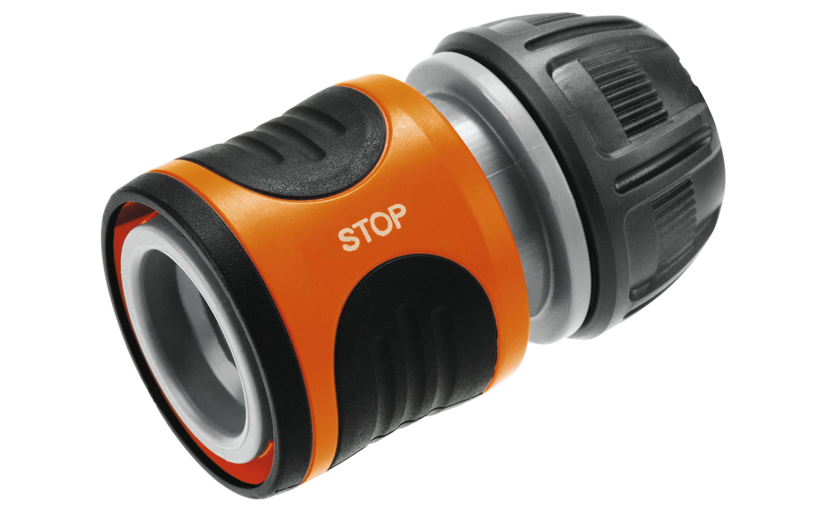 GARDENA Schlauchkupplung 13mm (1/2) - 15mm (5/8) Wasserstop – Kupplung für die Gartenbewässerung