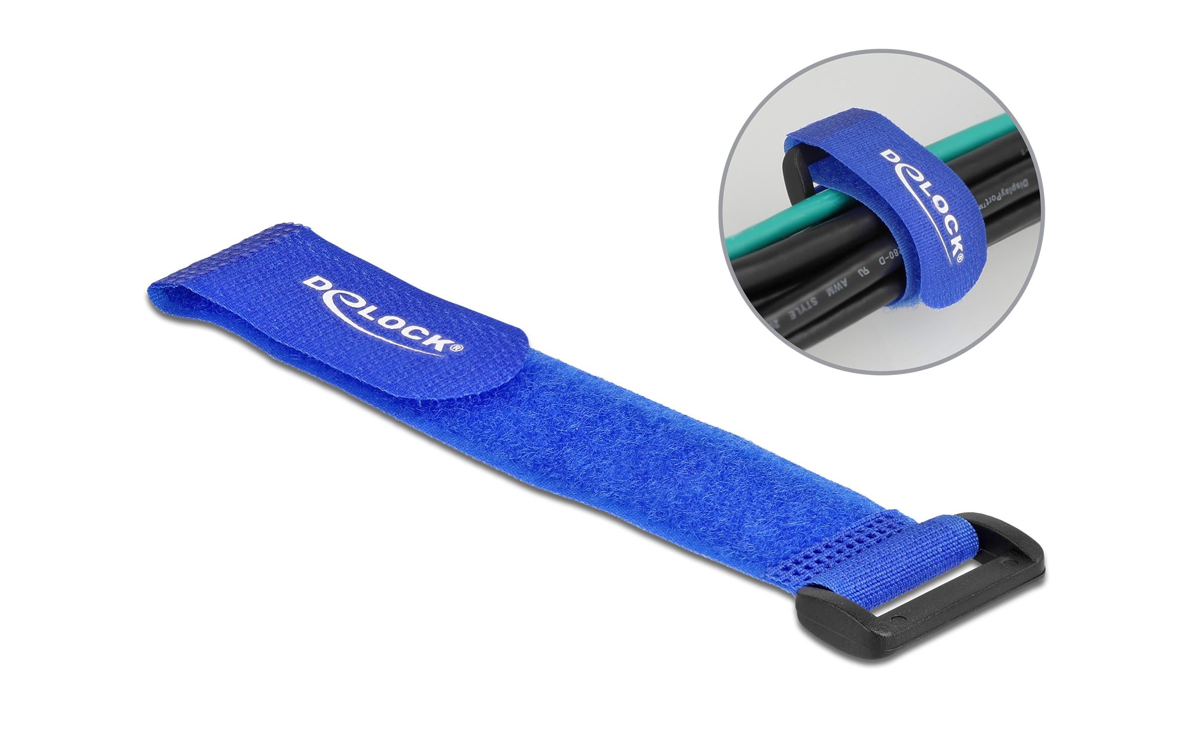 Delock Klettkabelbinder Blau 190 mm x 25 mm 5 Stück – Klettkabelbinder von Delock
