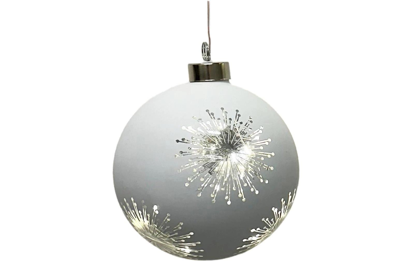 Dameco Weihnachtskugel 8 LEDs, Ø 12 cm, Silber