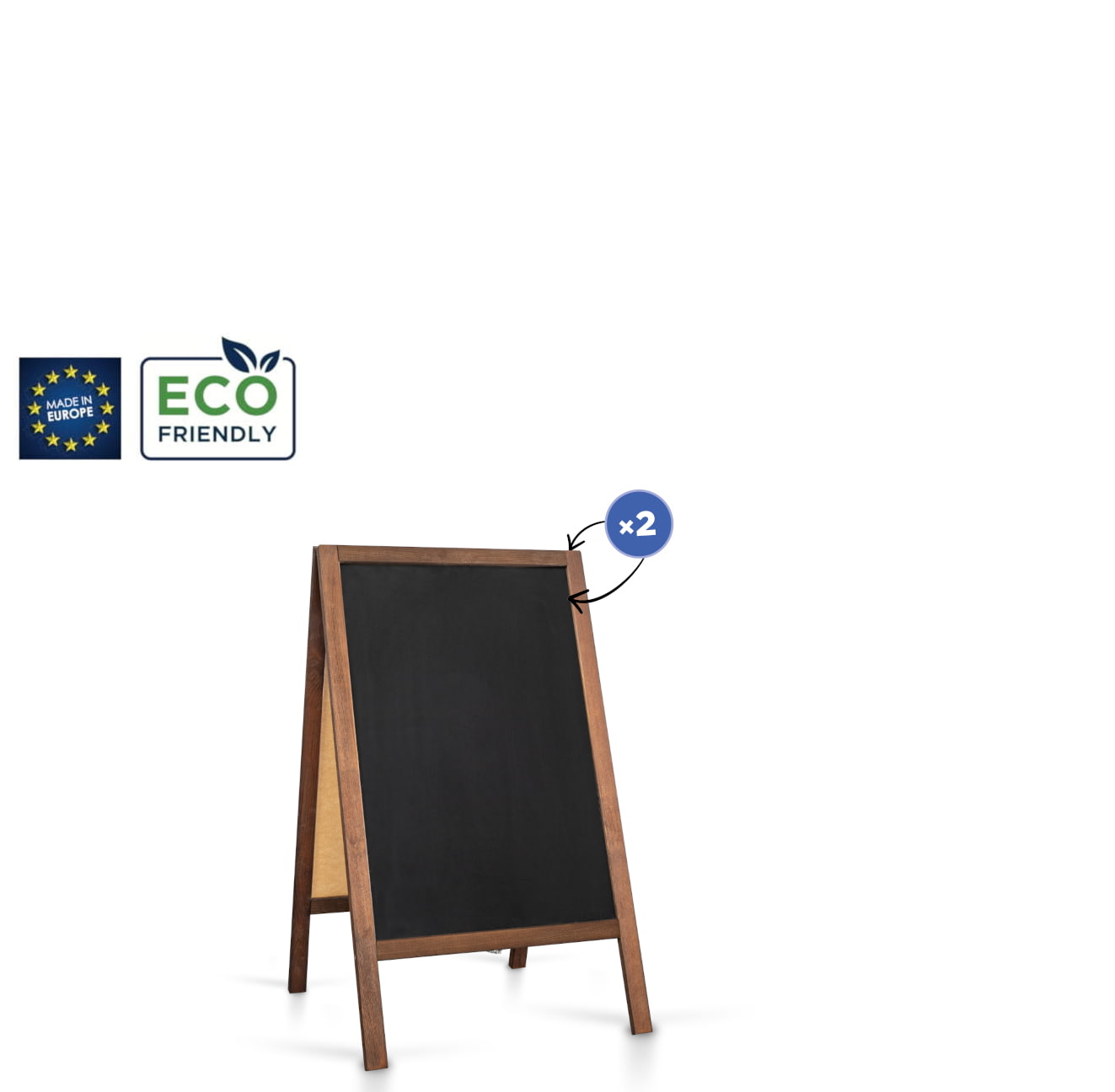 Kreidetafel/Holz Kundenstopper Classic S (51x90 cm)