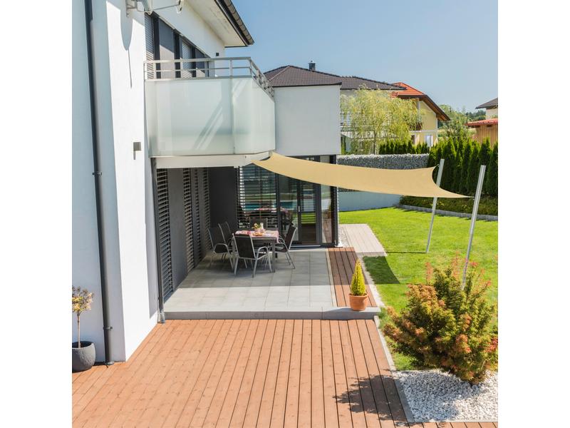 Sonnensegel champagner 4.0m, Quadratisch