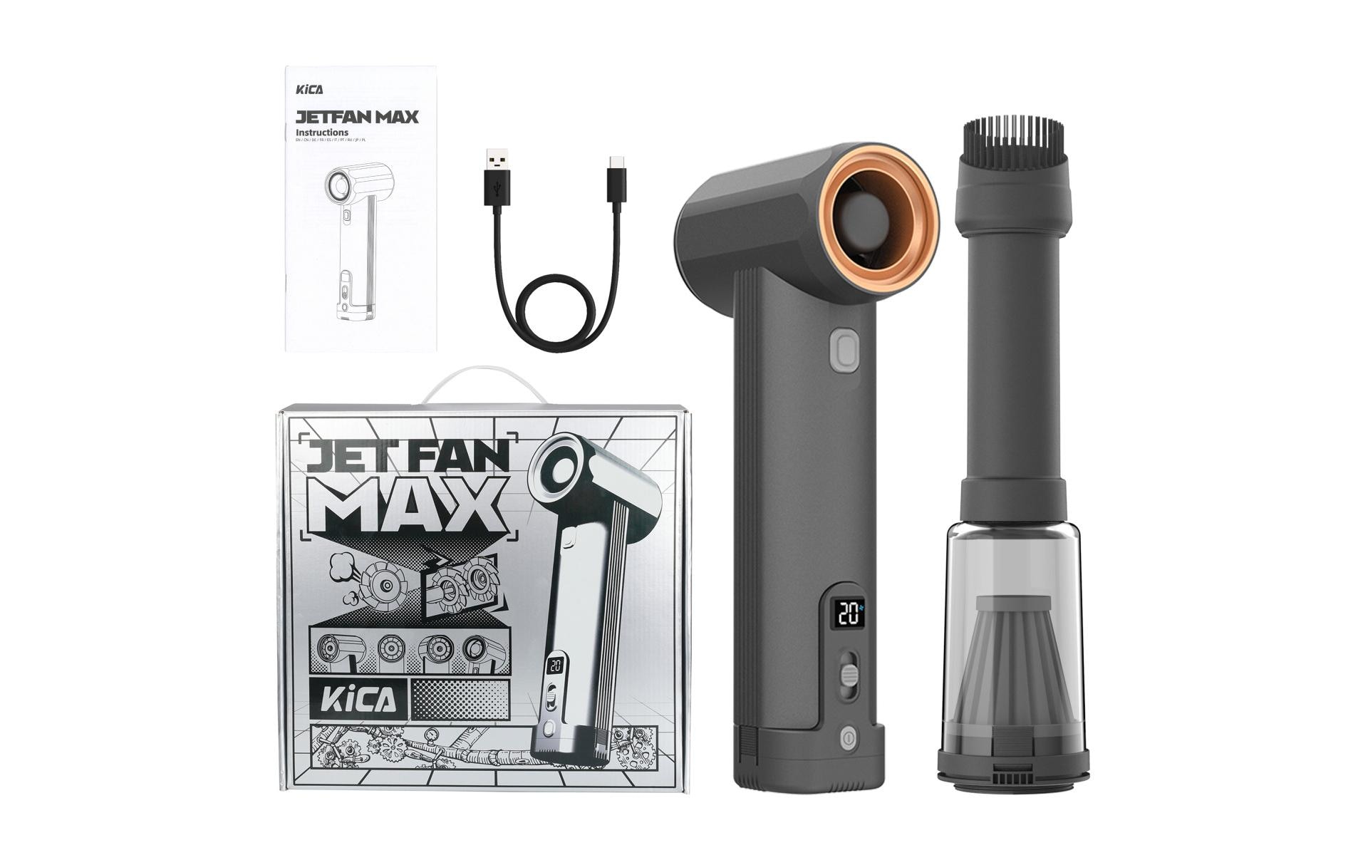 KiCA Jet Fan Max Vacuum Kit Aluminiumlegierung Schwarz Gold