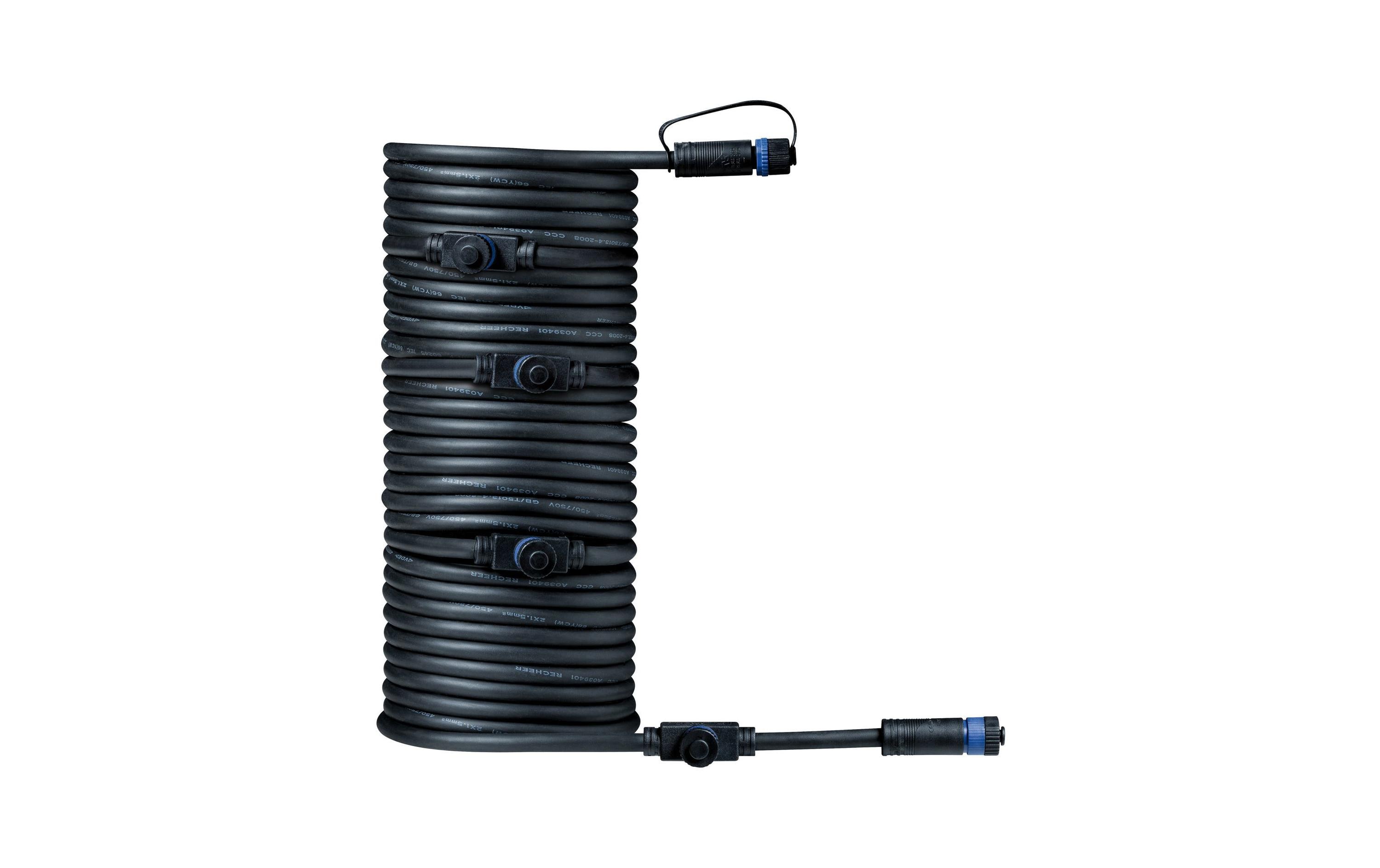 Paulmann Verbindungskabel Plug & Shine 10 m mit 5 Anschlussbuchen – Verbindungskabel von Paulmann