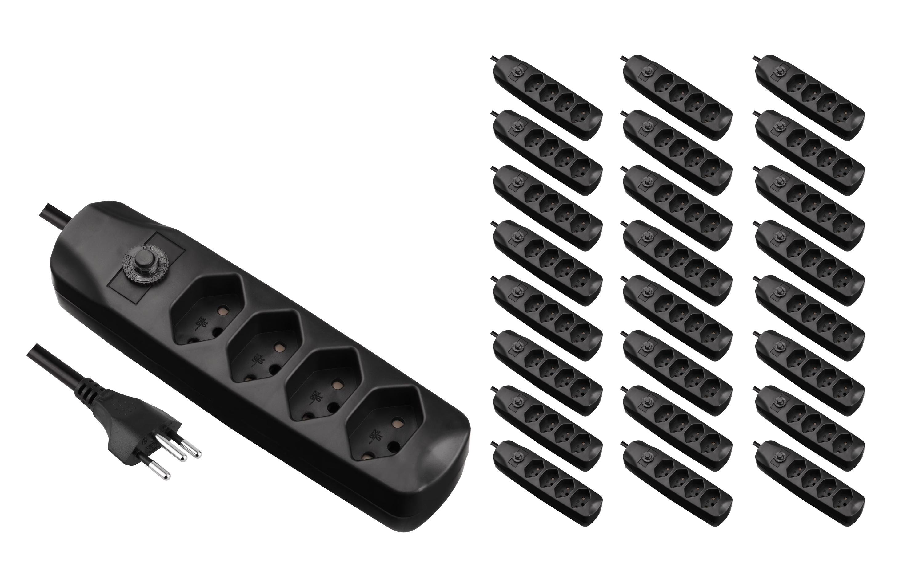 FURBER.power Steckdosenleiste mit Überlastschutz 4x T13, 25 Stück – Steckerleiste von FURBER.power