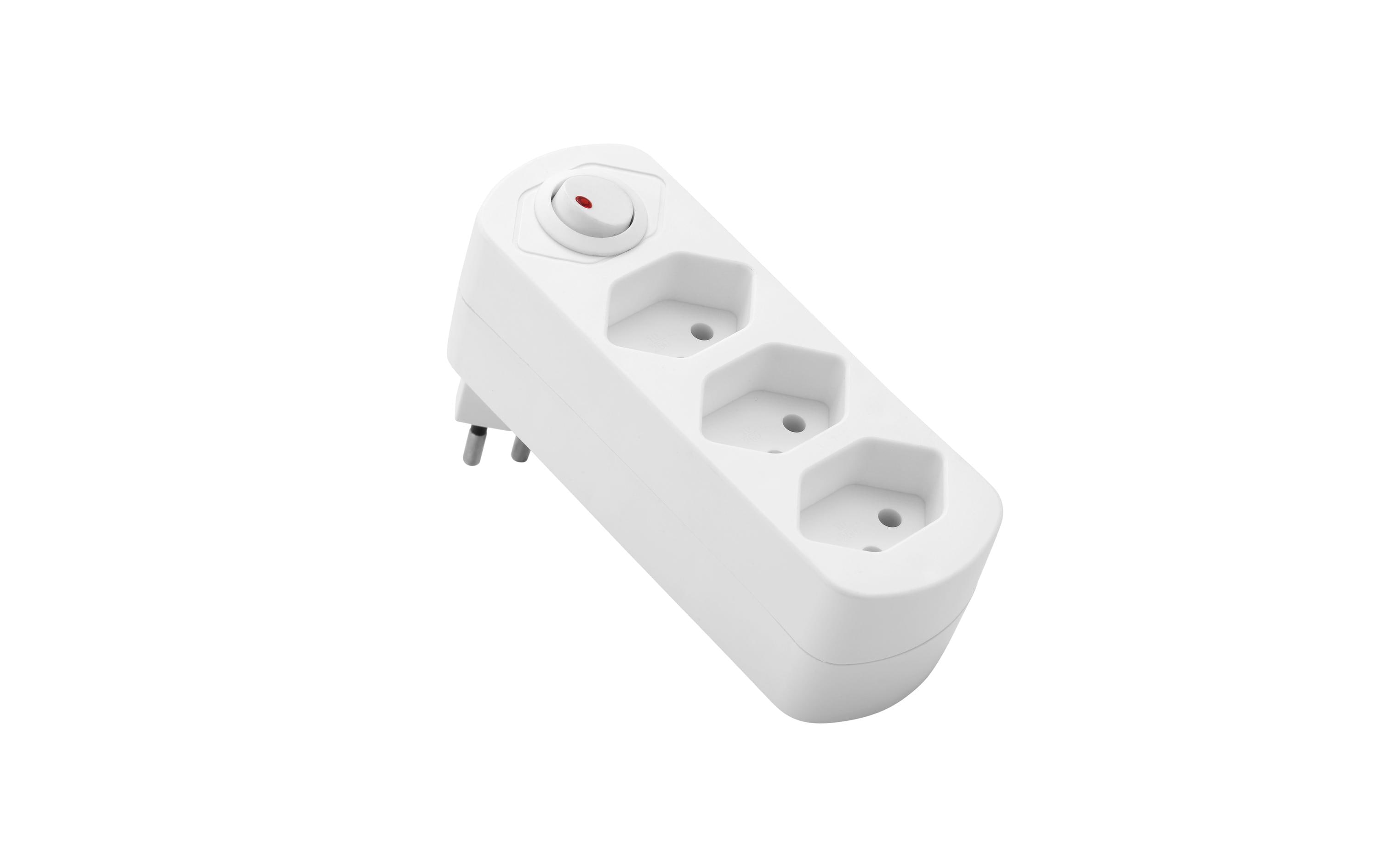 Schönenberger Abzweigstecker MOVE 3xT13 weiss 270° drehbar mit Schalter – Mehrfachstecker von Schönenberger