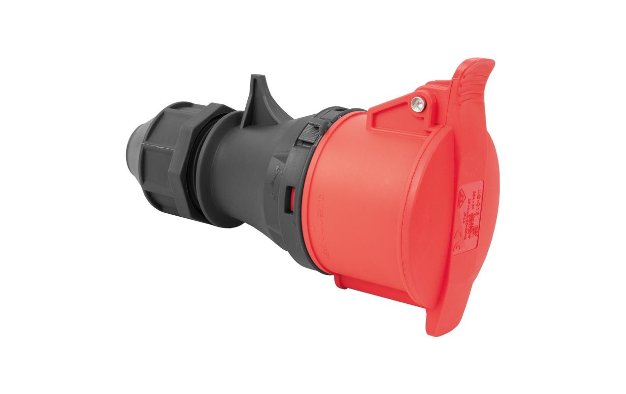 STEFFEN CEE Kupplung 32/5 IP44 400 V 6h vernickelt – CEE-Kupplung 32/5 von STEFFEN
