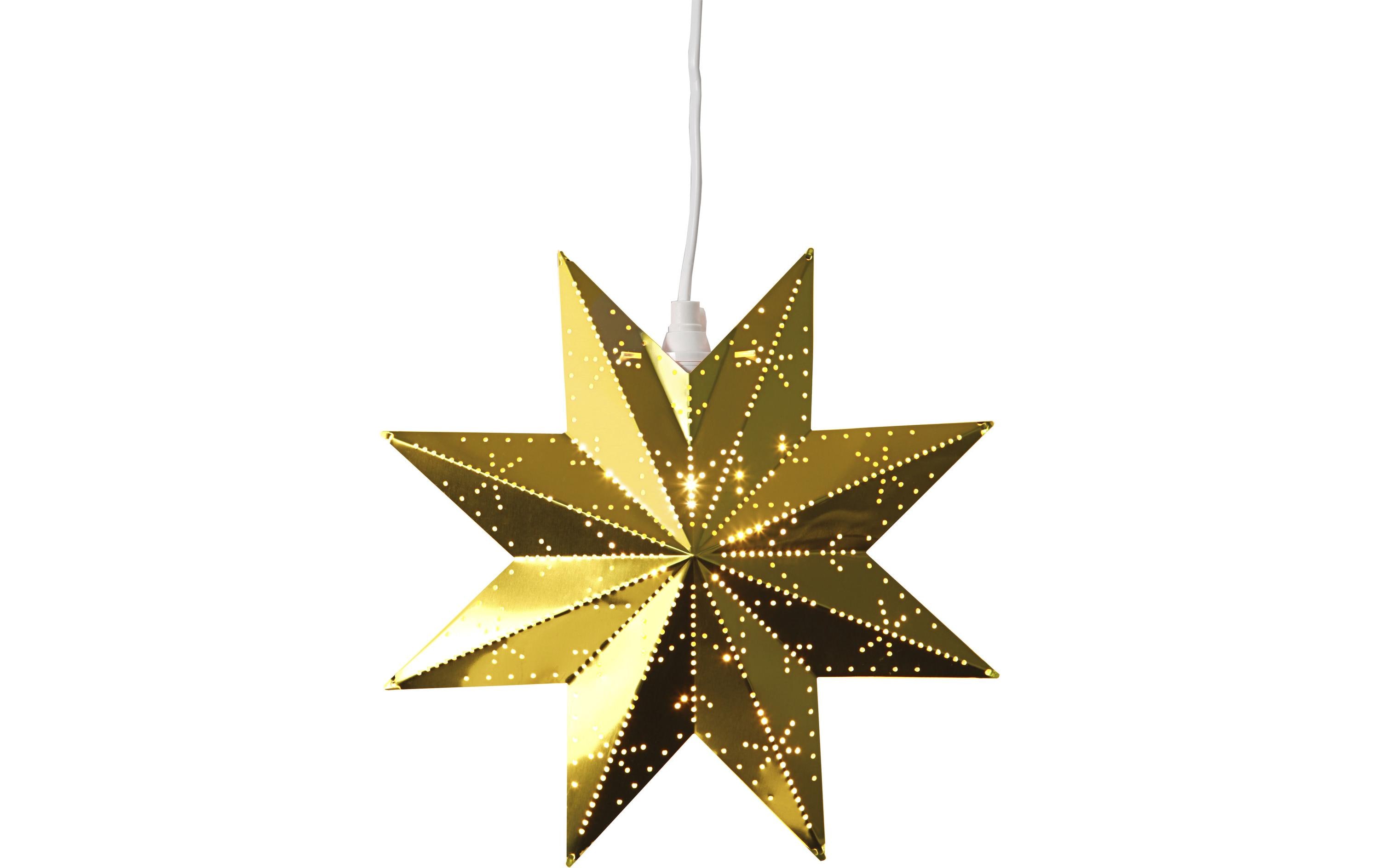 Star Trading Fensterhänger Metallstern Classic, 28 cm, Messing – LED-Weihnachtsdeko von Star Trading