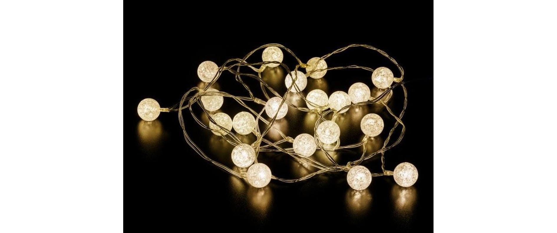 Dameco LED Micro Draht Lichterkette mit Mini Crack Ball…
