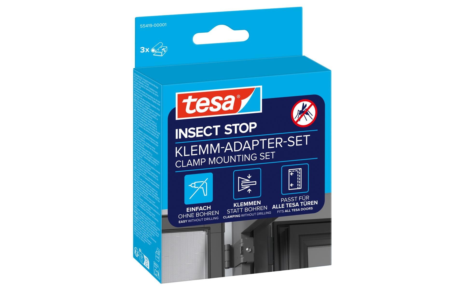 tesa Adapter für Fliegengitter FALT, Anthrazit