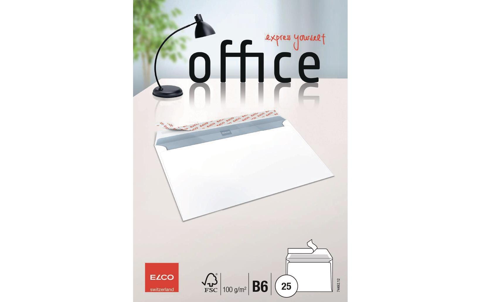 ELCO Couvert Office B6 ohne Fenster, 25 Stück – Couvert von ELCO
