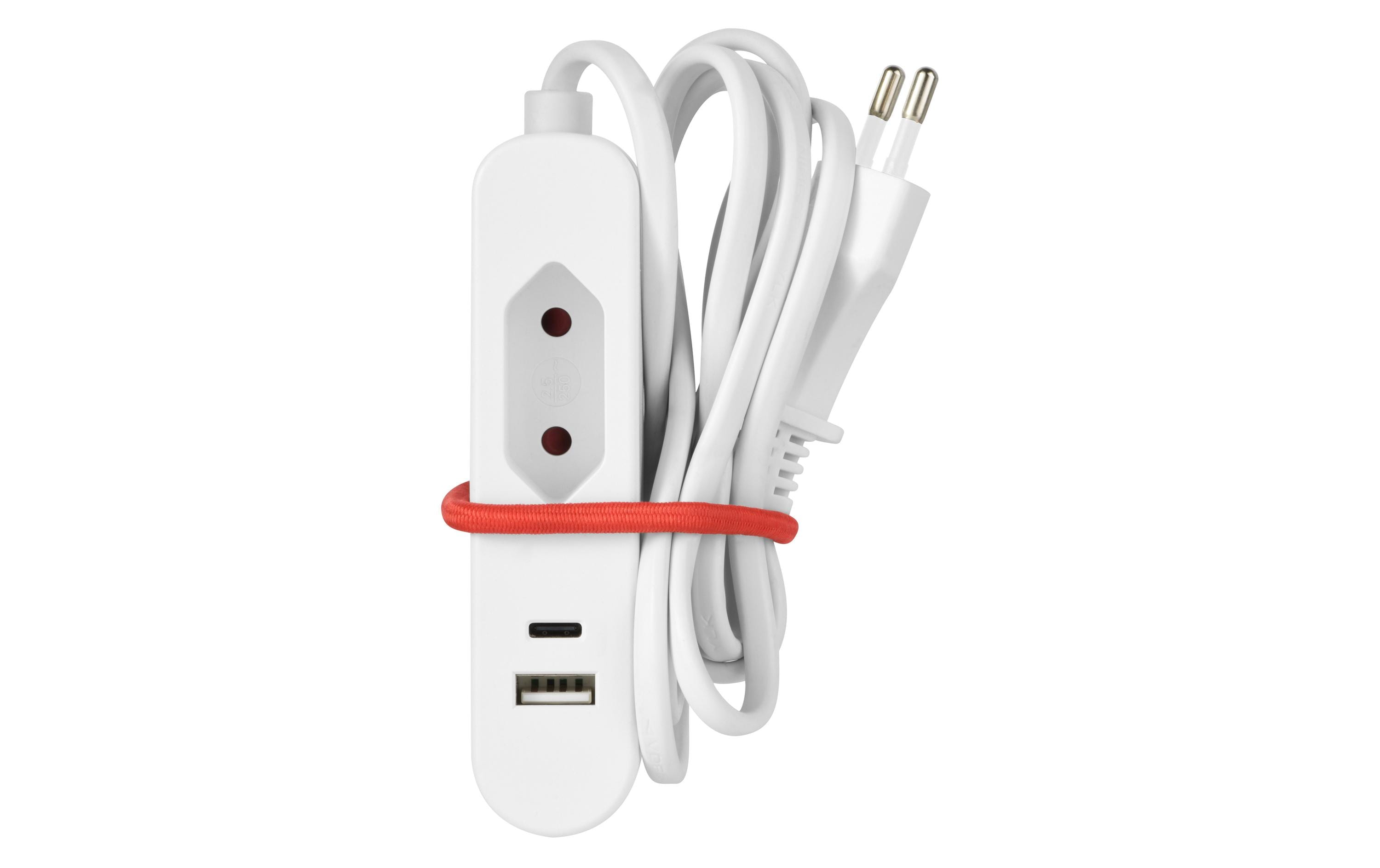 SKROSS Steckdosenleiste 1 x Euro-Steckdose, USB-A+C, 1.5 m – Reise-Steckerleiste von SKROSS