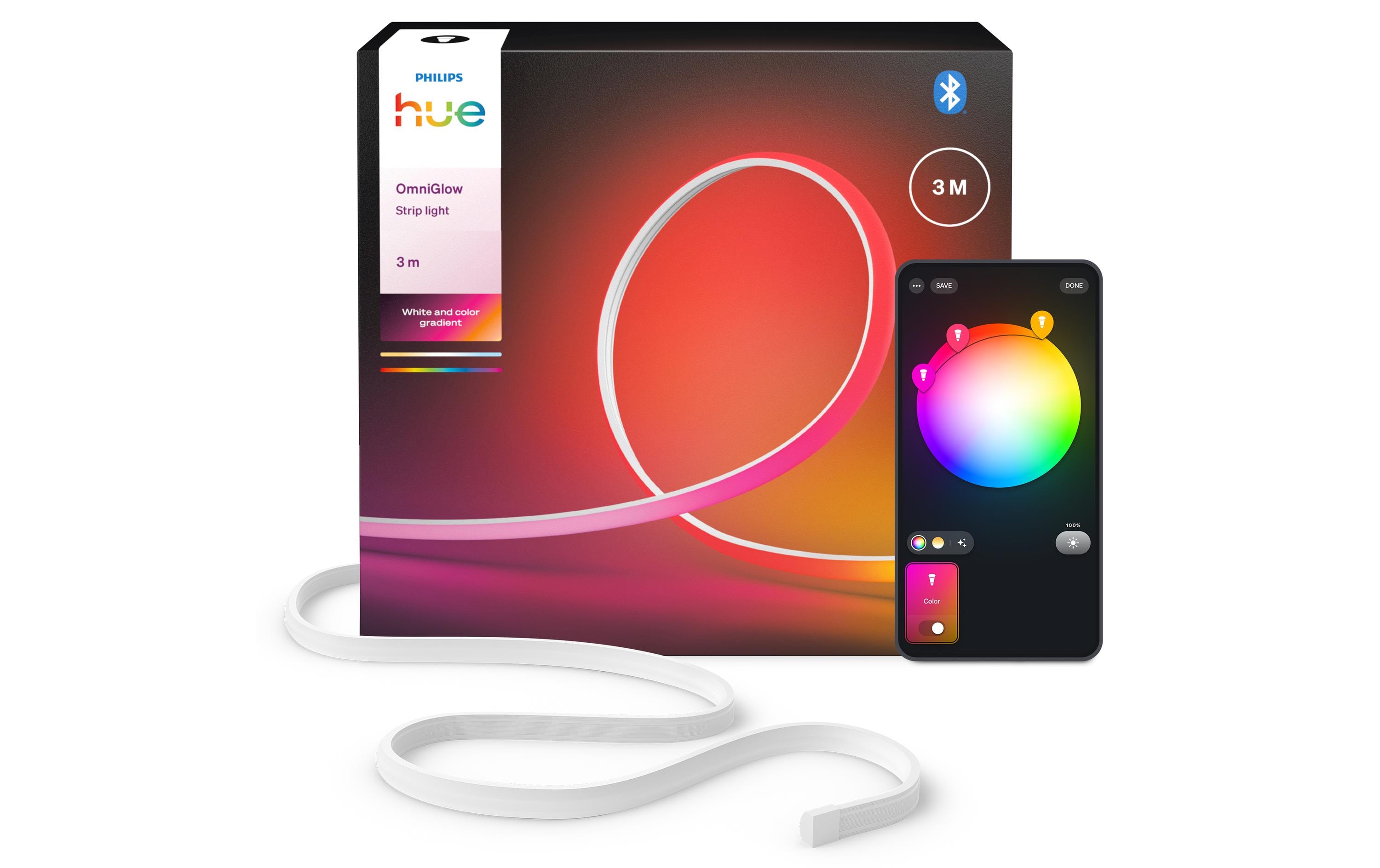 Philips Hue LED-Stripe OmniGlow Gradient 3 m EU – Smarter LED-Streifen mit Netzteil von Philips Hue