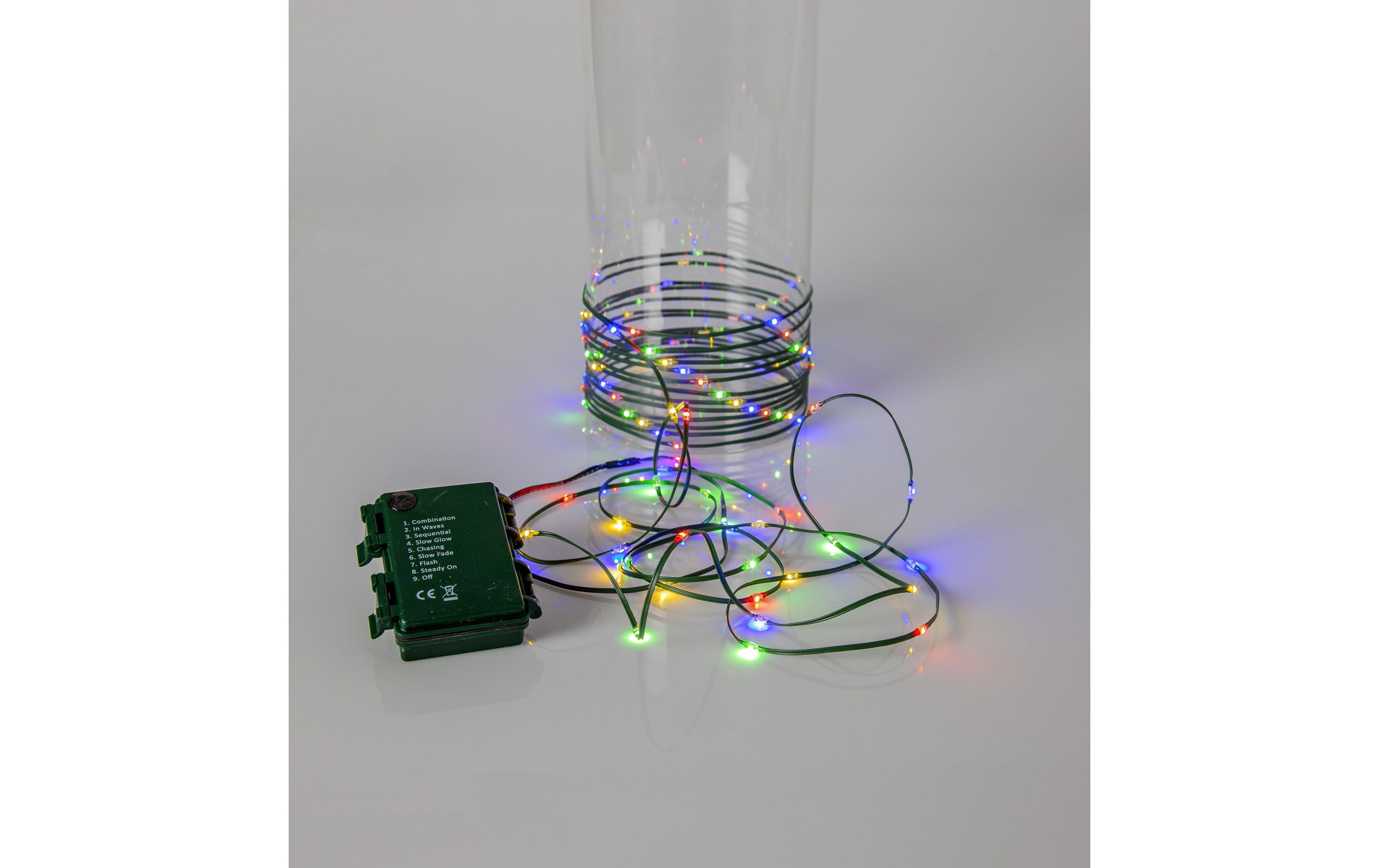 Star Trading LED Lichterkette Dew Drop Micro, 7.2 m, 96 LEDs, Grün – Angel-Hair-Lichterkette batteriebetrieben mit Timer von Star Trading