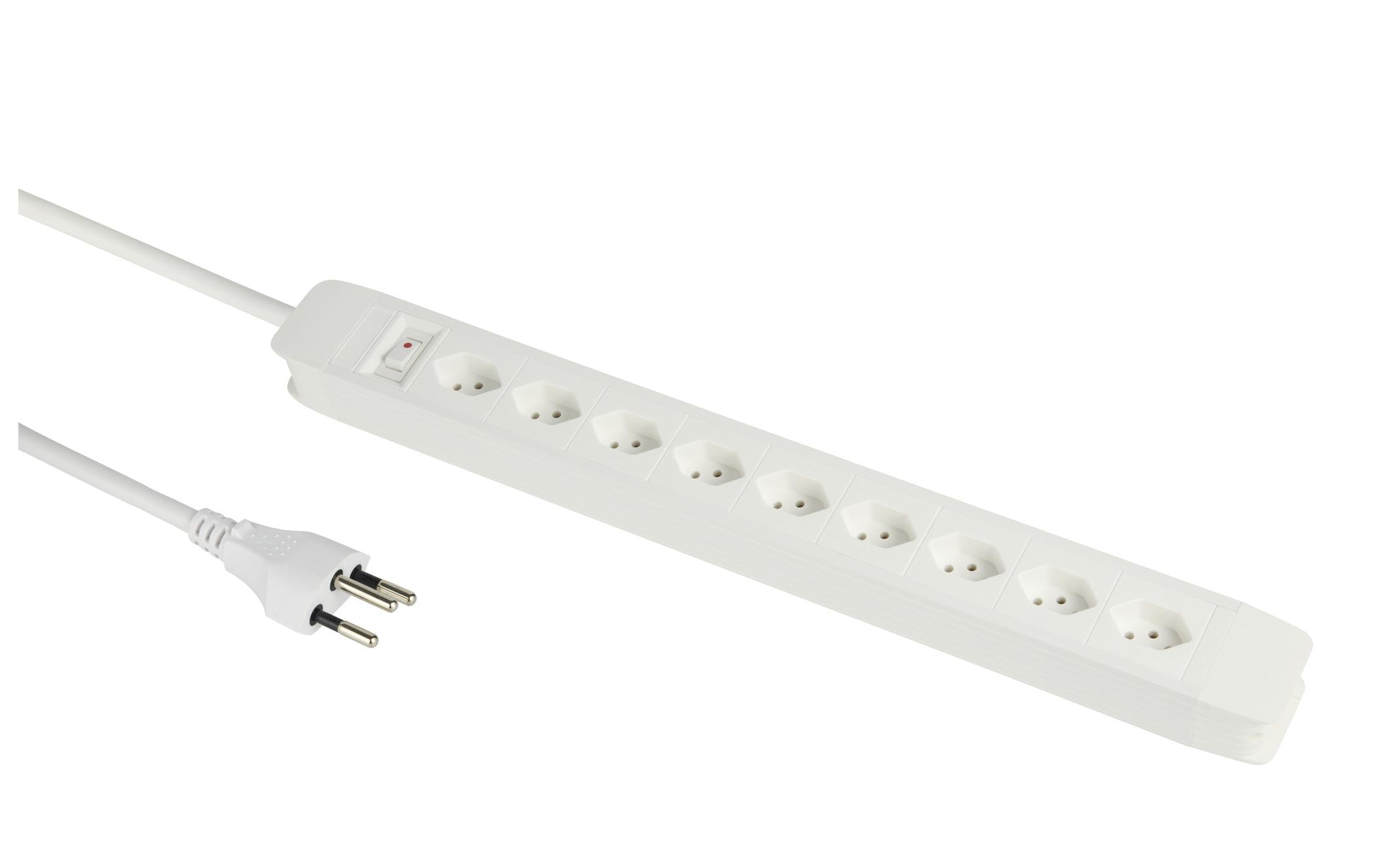 Schönenberger Steckdosenleiste 9 x T13 horizontal 5 m, Weiss