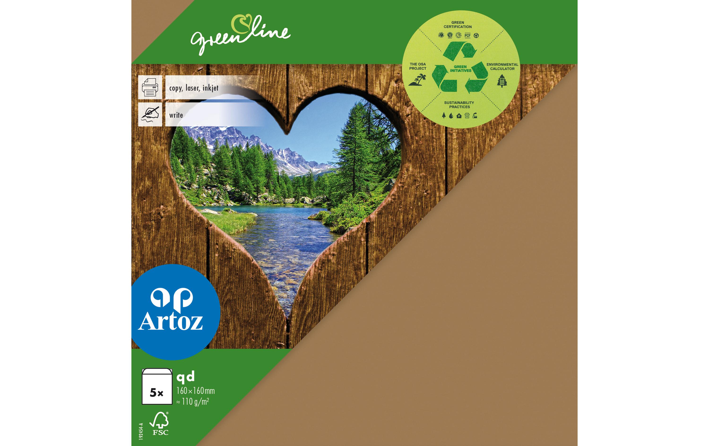 Artoz Couvert Green Line 16 x 16 cm, 5 Stück, Braun – Couvert von Artoz