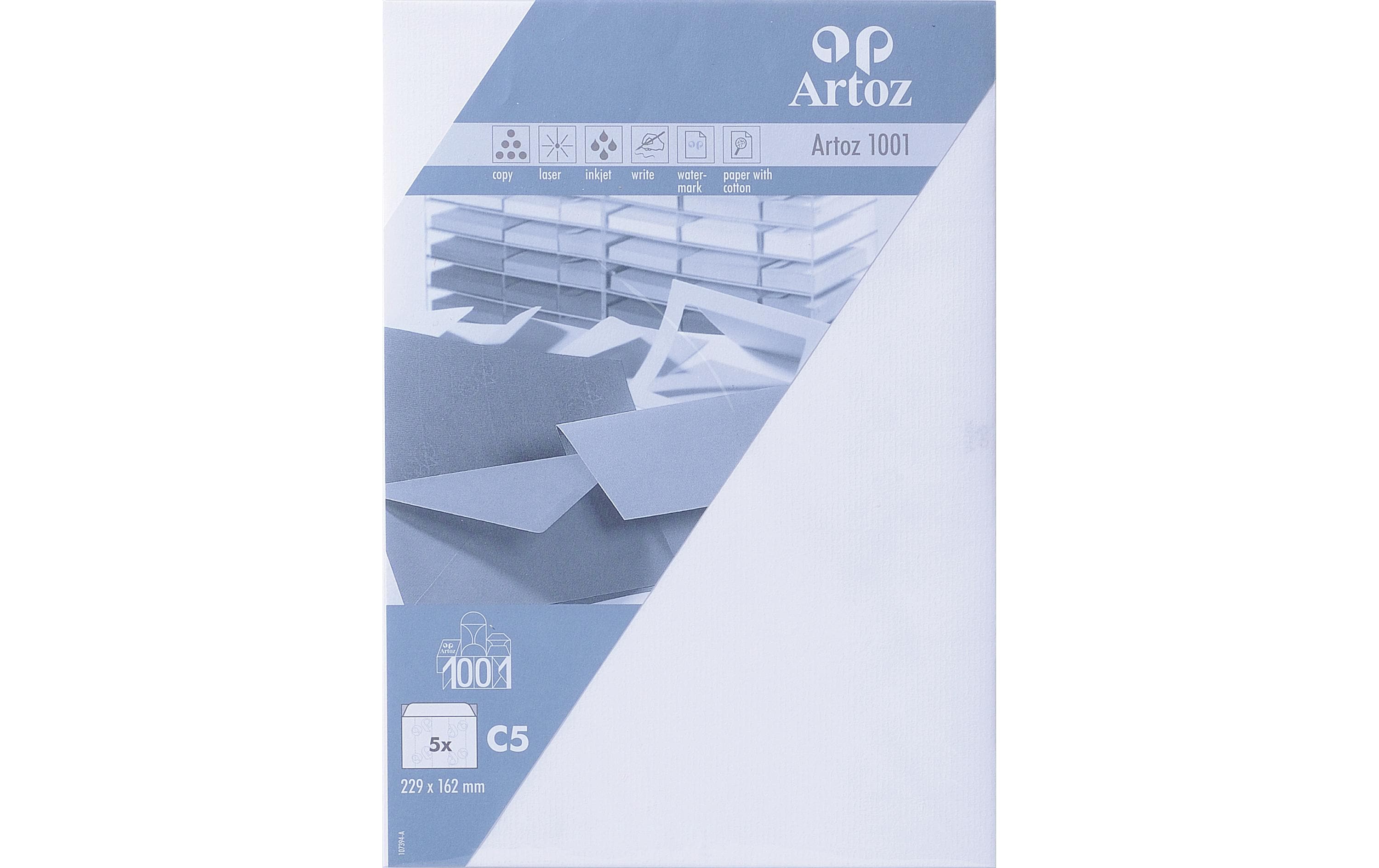 Artoz Couvert 1001, C5, 5 Stück, Blütenweiss – Couvert von Artoz