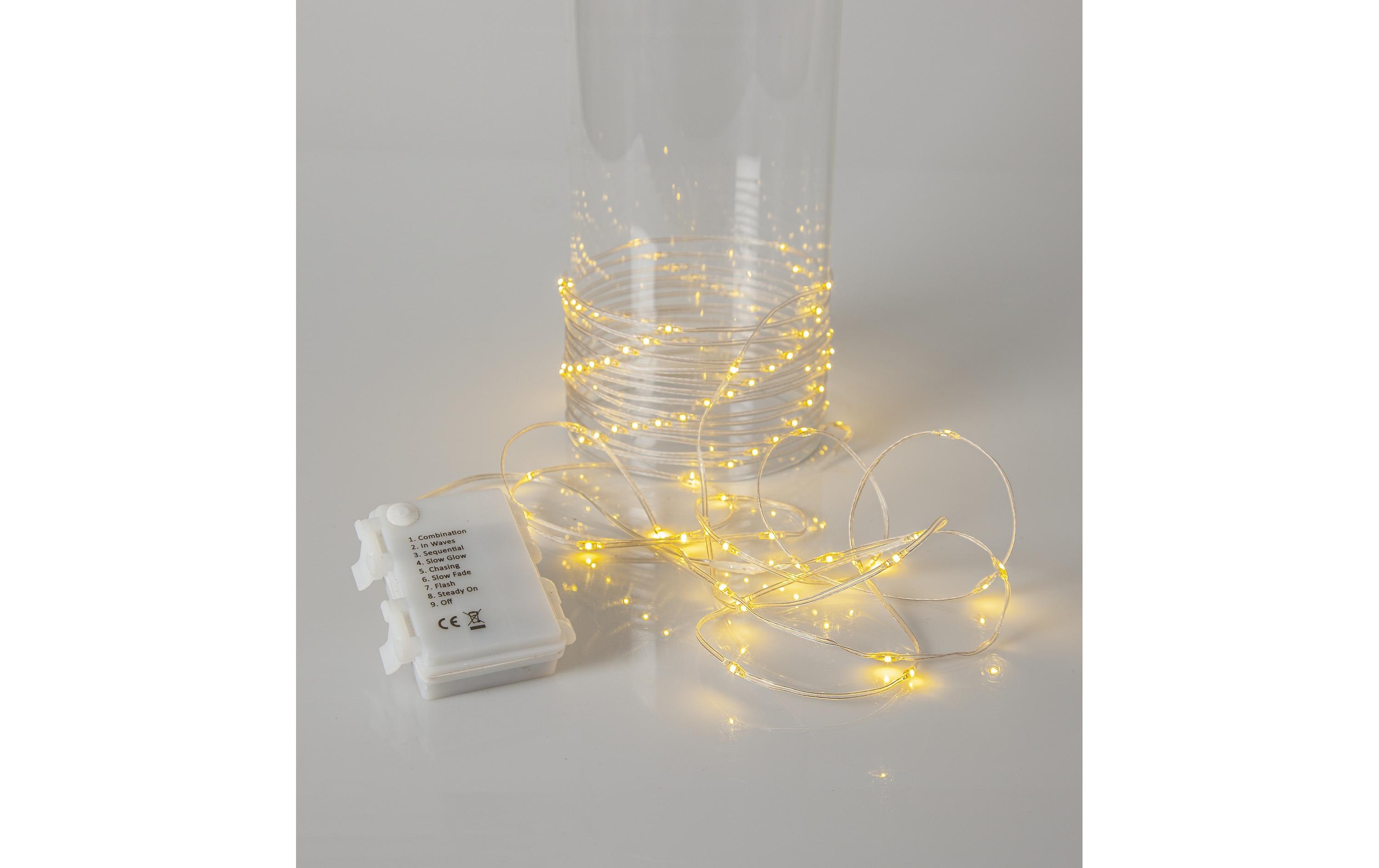 Star Trading LED Lichterkette Dew Drop Micro, 7.2 m, 96 LEDs, Klar – Angel-Hair-Lichterkette batteriebetrieben mit Timer von Star Trading