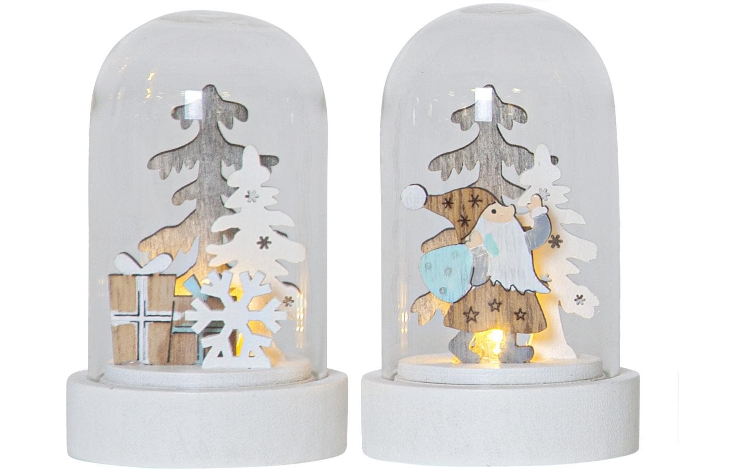Star Trading Glasdekoration Reinbek, Ø 5.5 cm, 2 Stück – LED-Weihnachtsdeko mit Timer von Star Trading