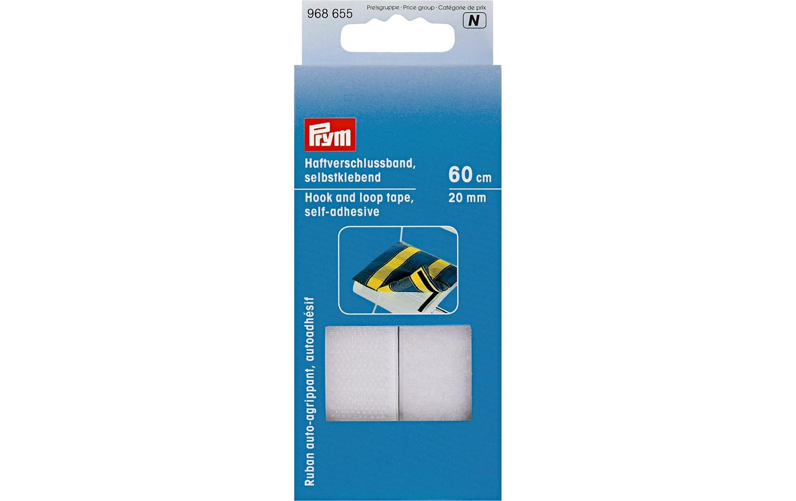 Prym Klettbandverschluss 60 cm, selbstklebend, Weiss – Kabelkanal-Zubehör von Prym