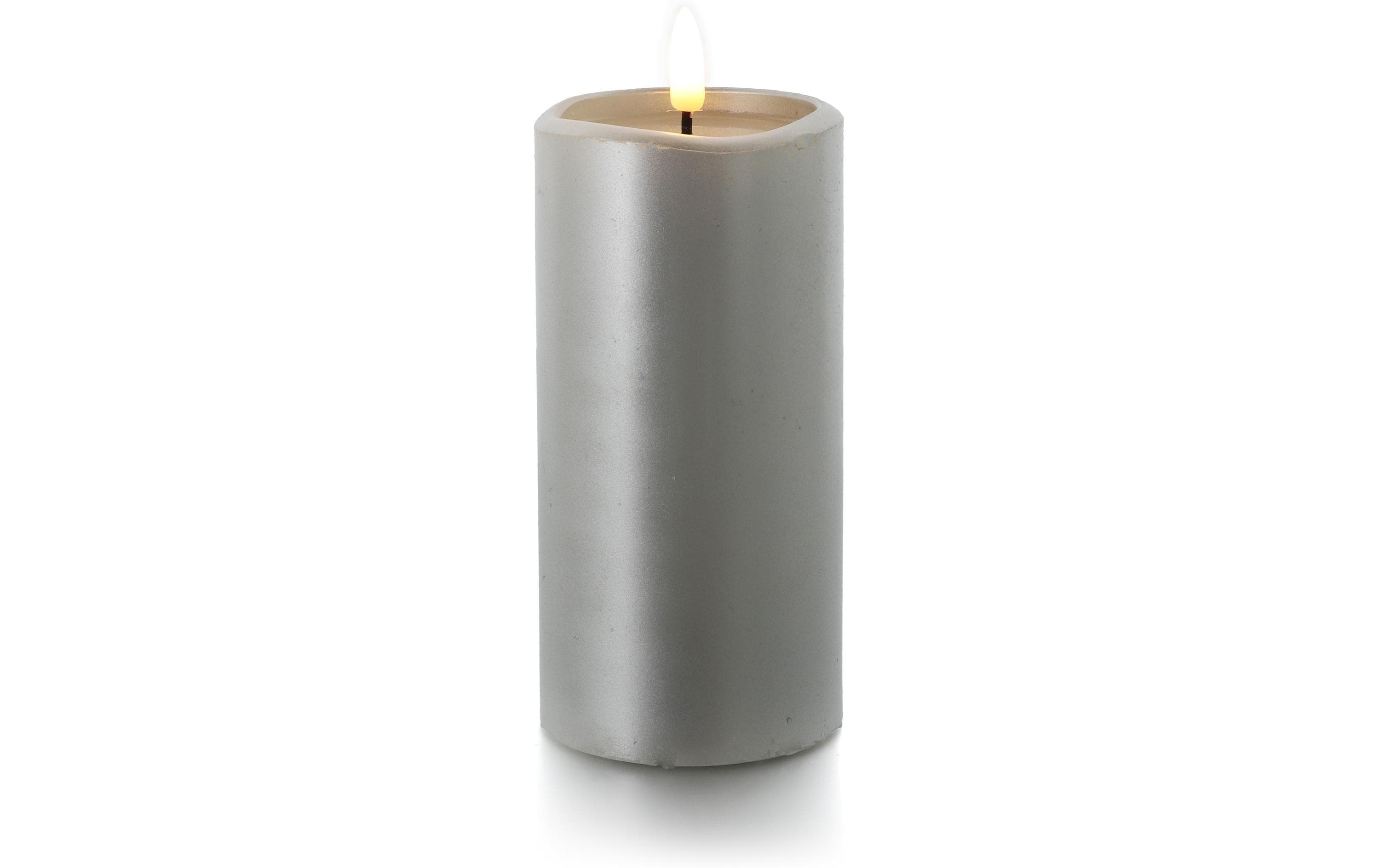 balthasar LED Kerze Novita gross Silber – LED-Kerze mit Timer von balthasar