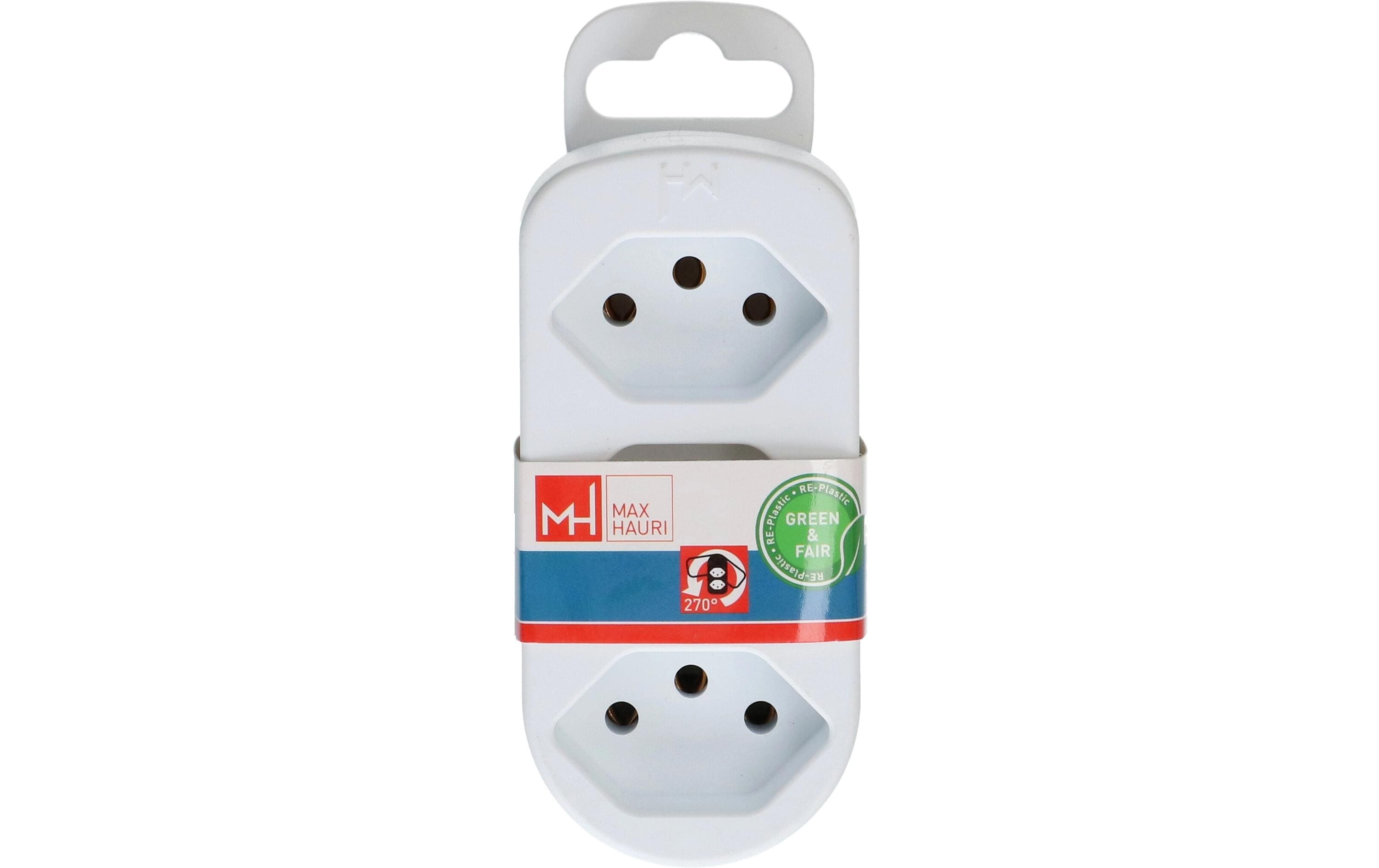 Max Hauri Abzweigstecker ADAPT 3x Typ 13, drehbar Green+Fair 3 – Mehrfachstecker von Max Hauri