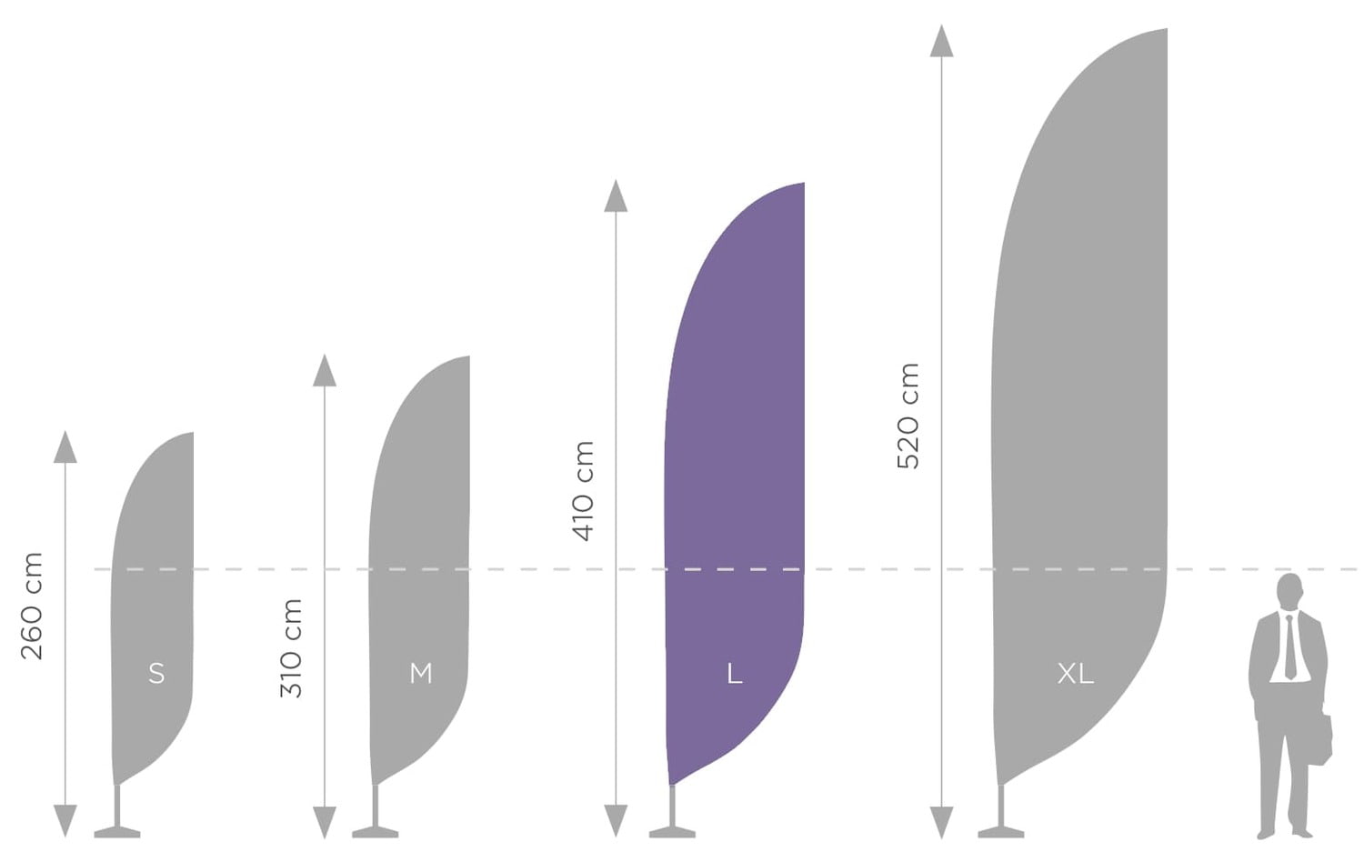 Fahnenmast für Beachflag Standard L - 450 cm