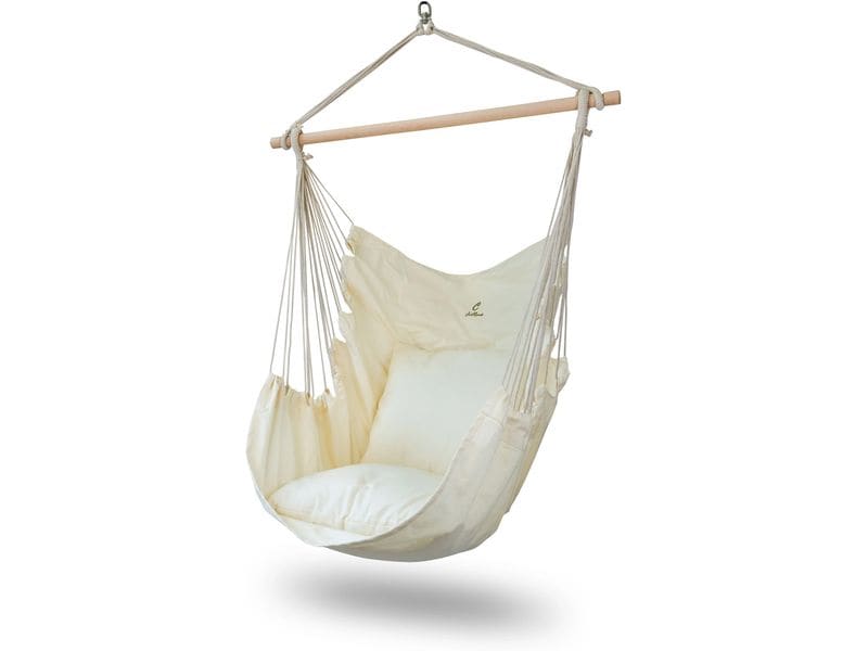 Hängesitz mit zwei Kissen, beige