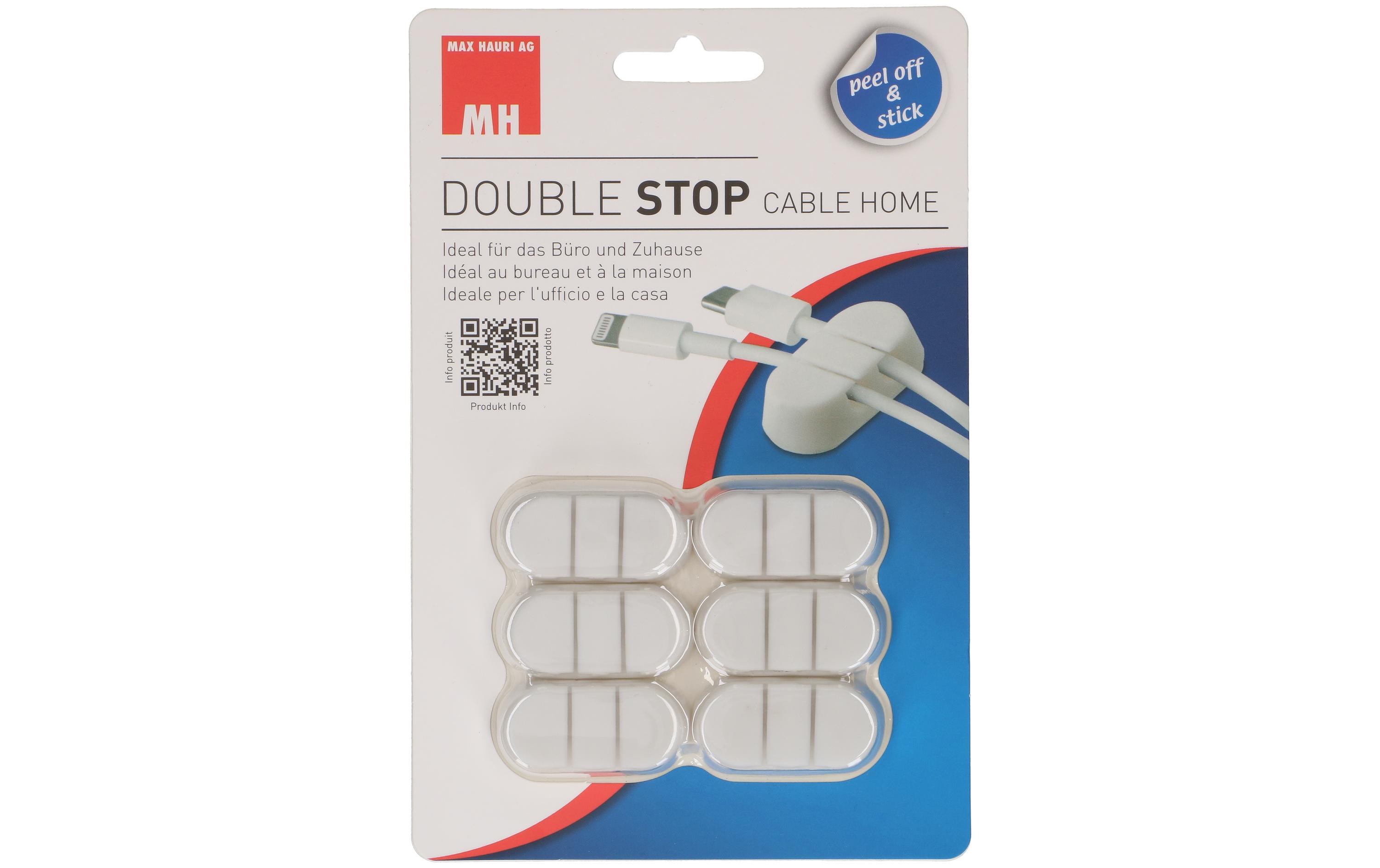 Max Hauri Kabelhalter Double Stop Set 6 x Weiss, 1 Stück