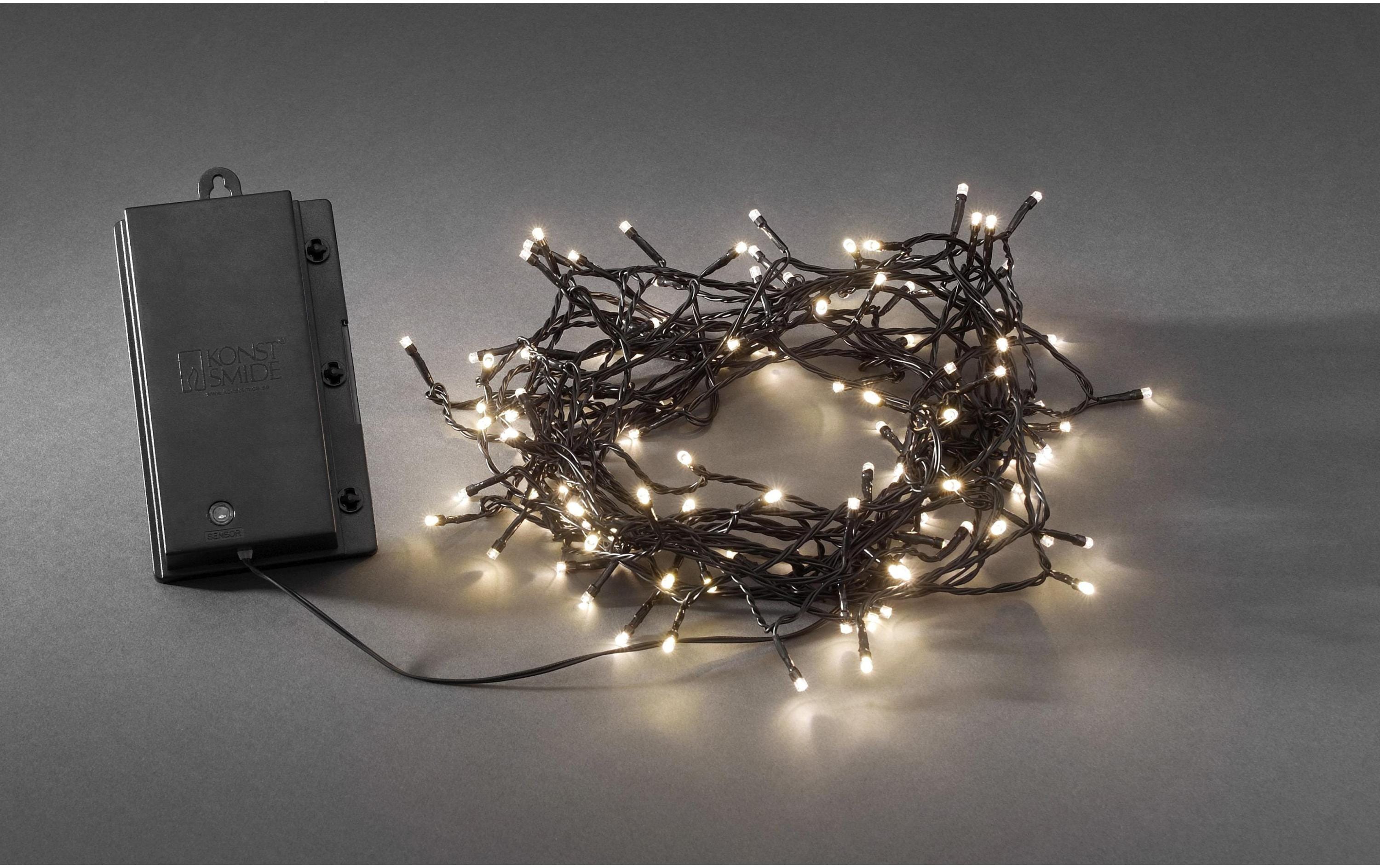 Konstsmide LED-Lichterkette 11.9 m Schwarz, Dämmerungss…
